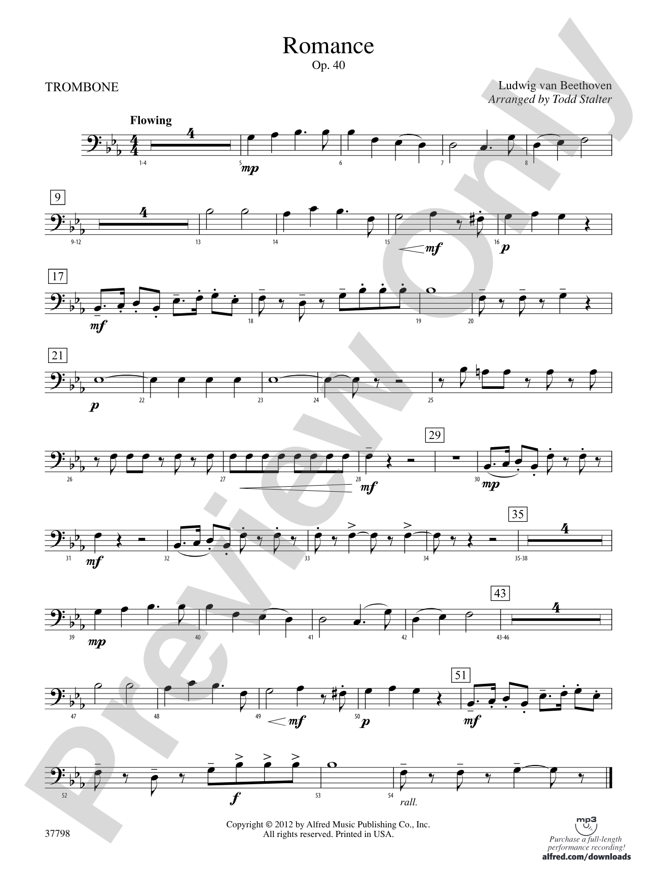 Romance, Op. 40: 1st Trombone