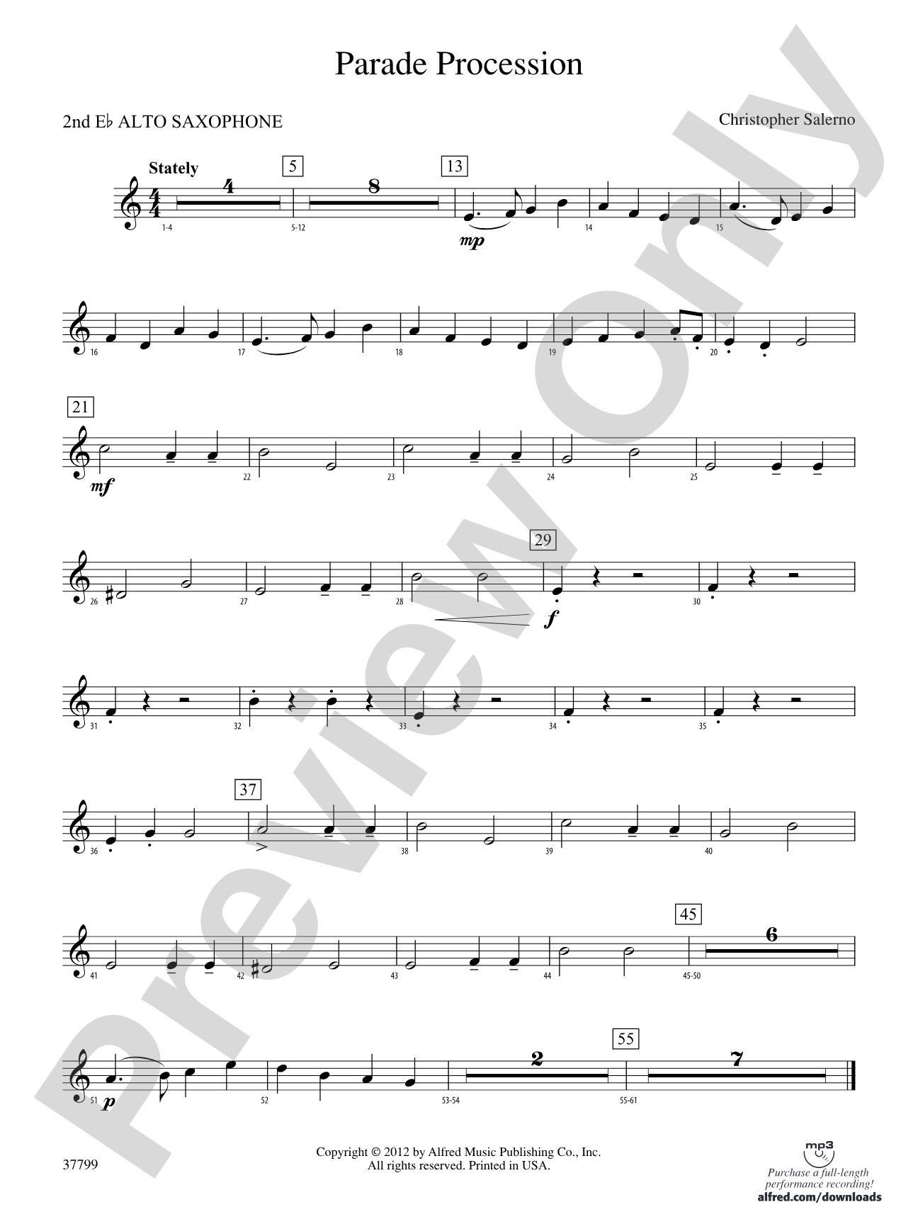 Parade Procession: 2nd E-flat Alto Saxophone