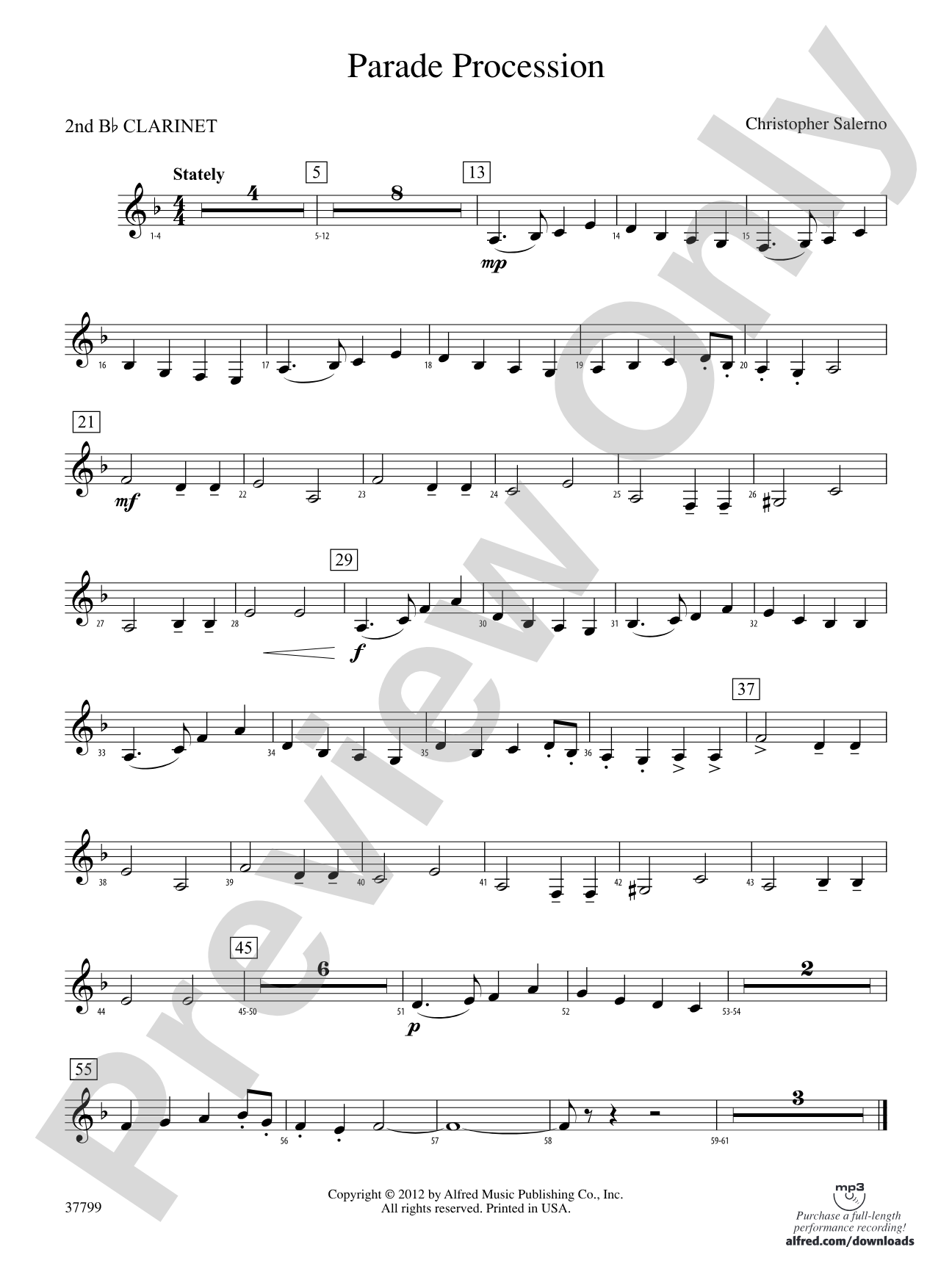 Parade Procession: 2nd B-flat Clarinet