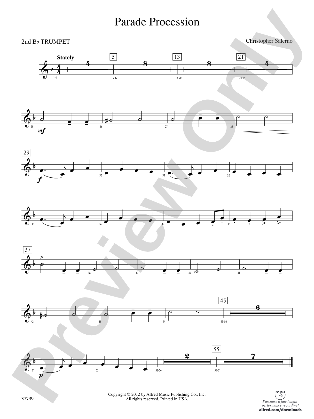 Parade Procession: 2nd B-flat Trumpet