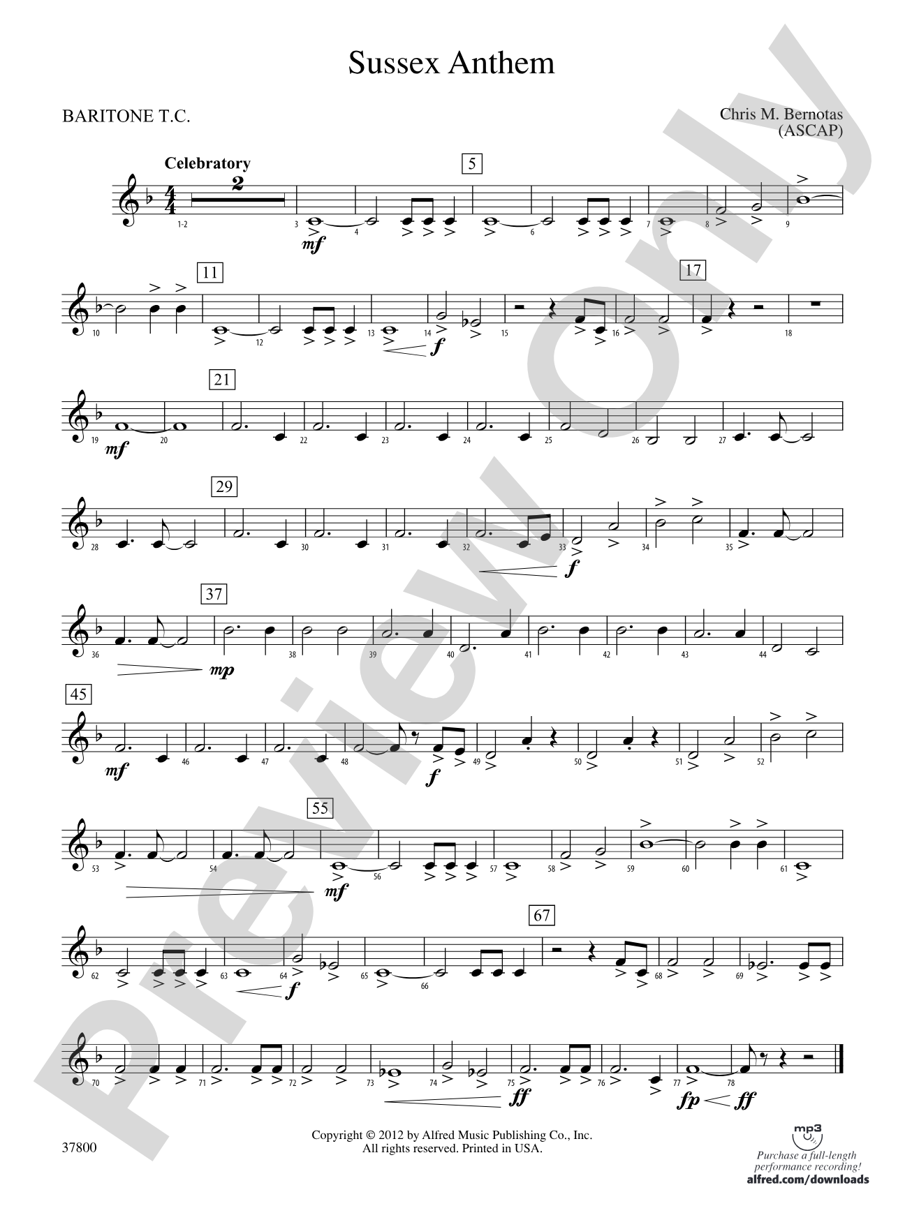Sussex Anthem: Baritone T.C.