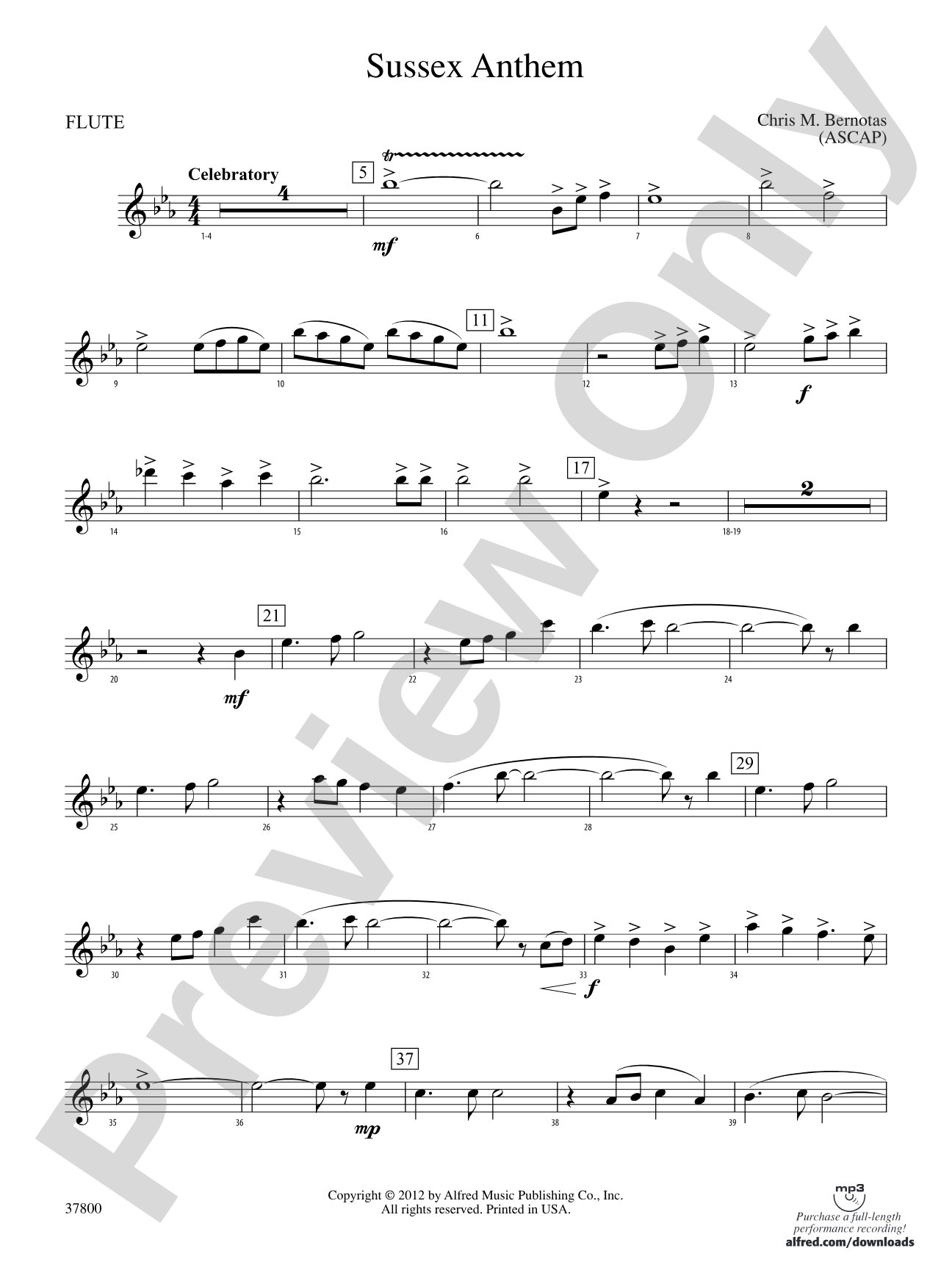 Sussex Anthem: Flute
