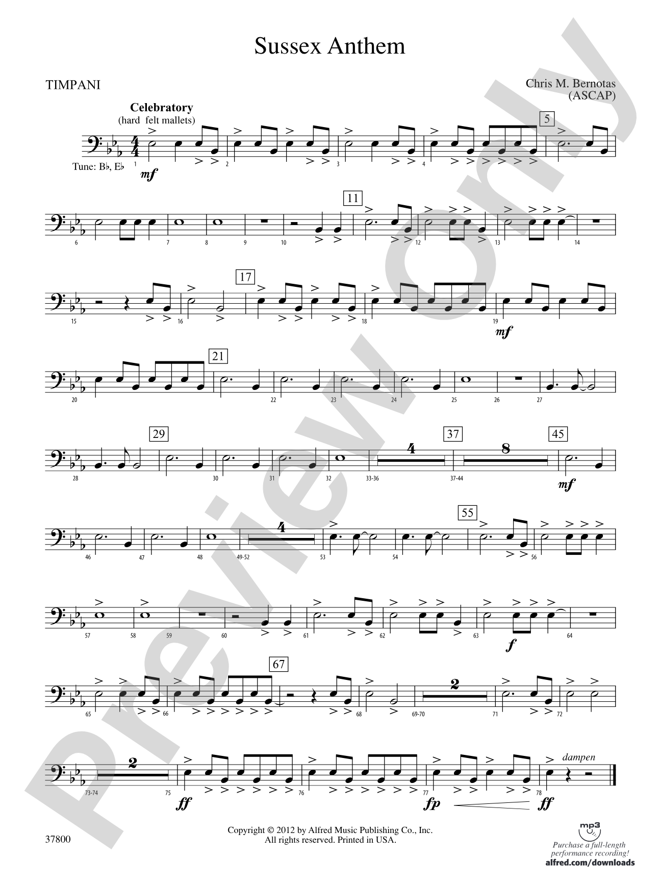 Sussex Anthem: Timpani