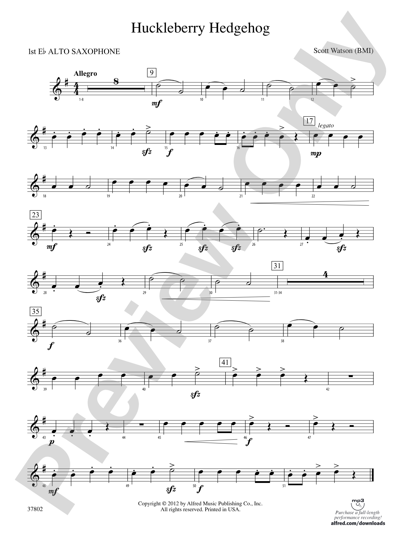 Huckleberry Hedgehog: E-flat Alto Saxophone