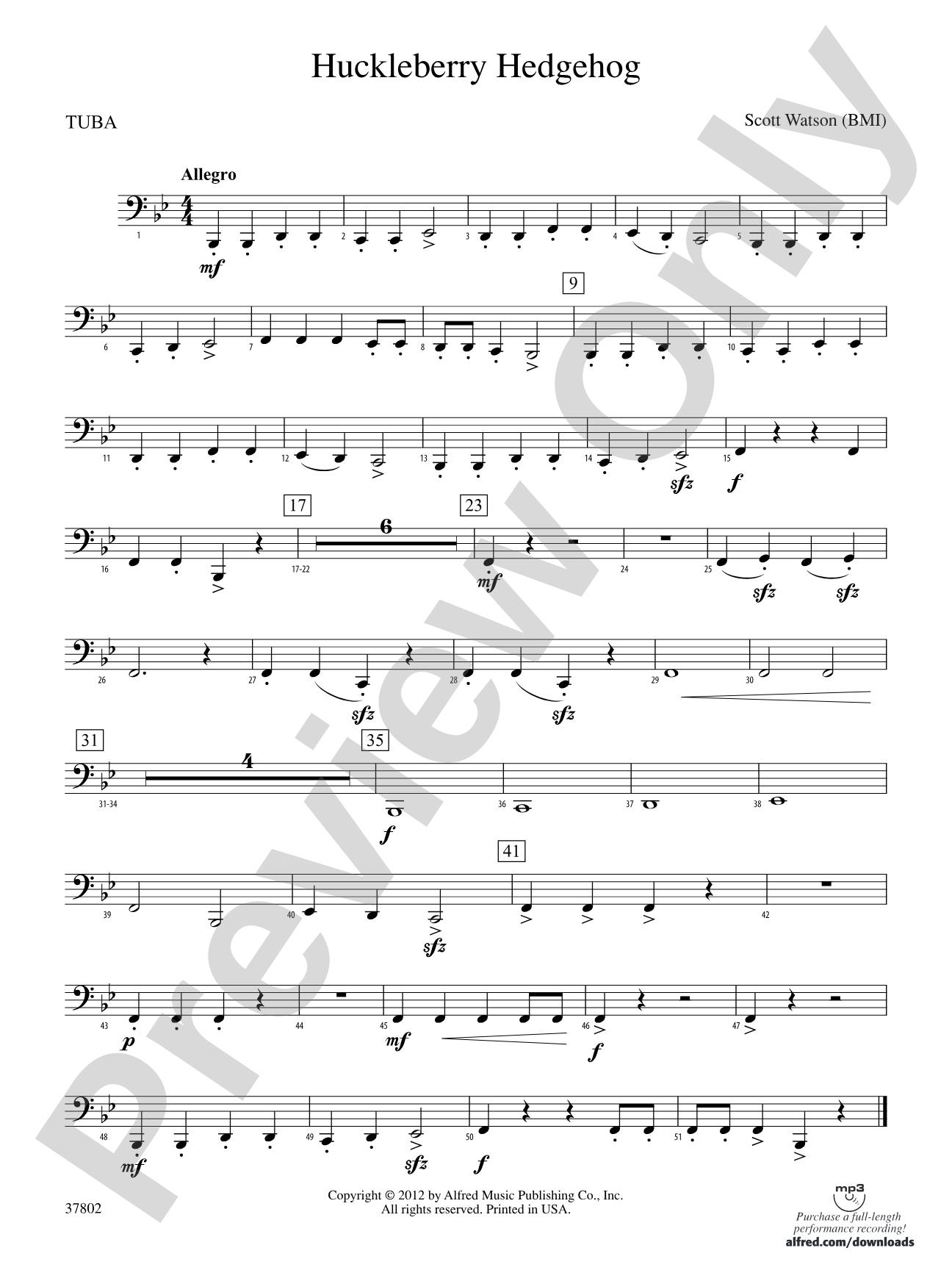 Huckleberry Hedgehog: Tuba