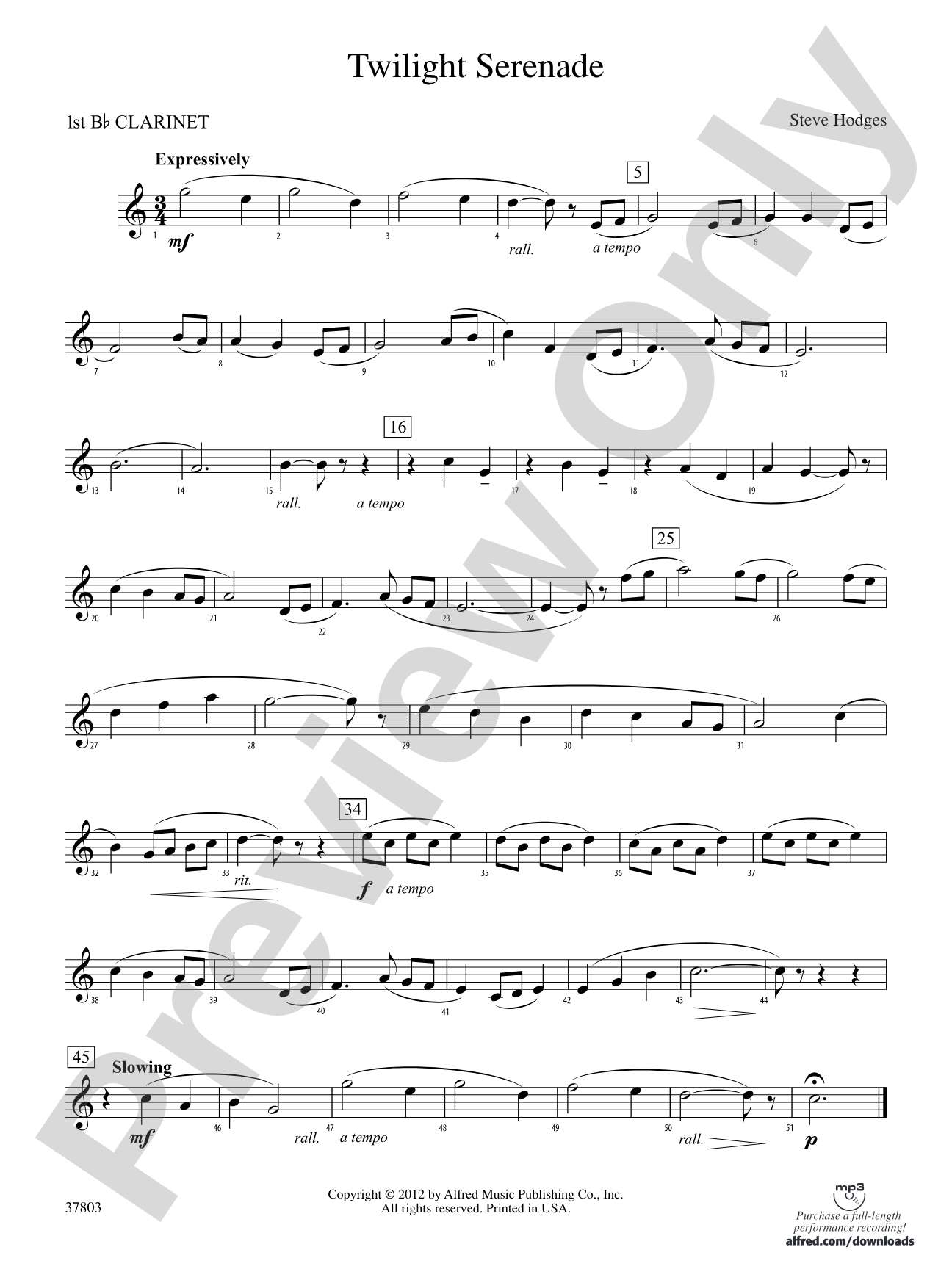 Twilight Serenade: 1st B-flat Clarinet