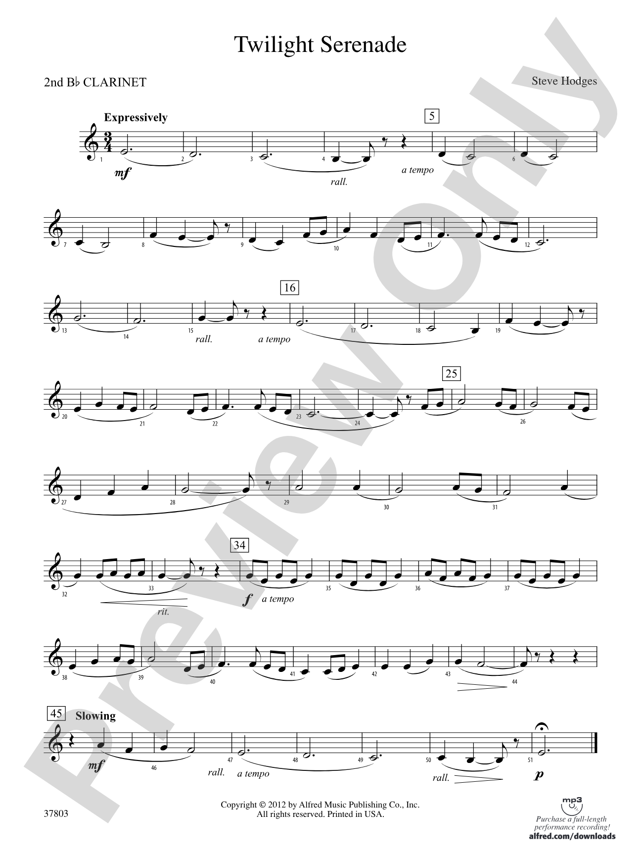 Twilight Serenade: 2nd B-flat Clarinet