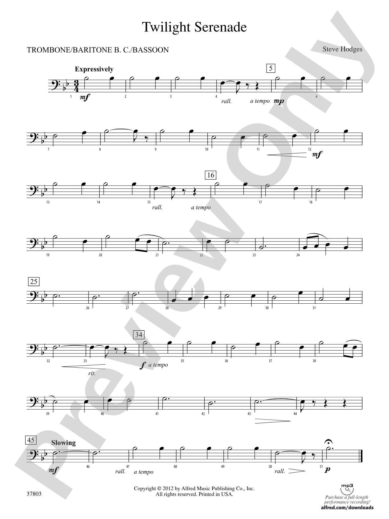 Twilight Serenade: 1st Trombone