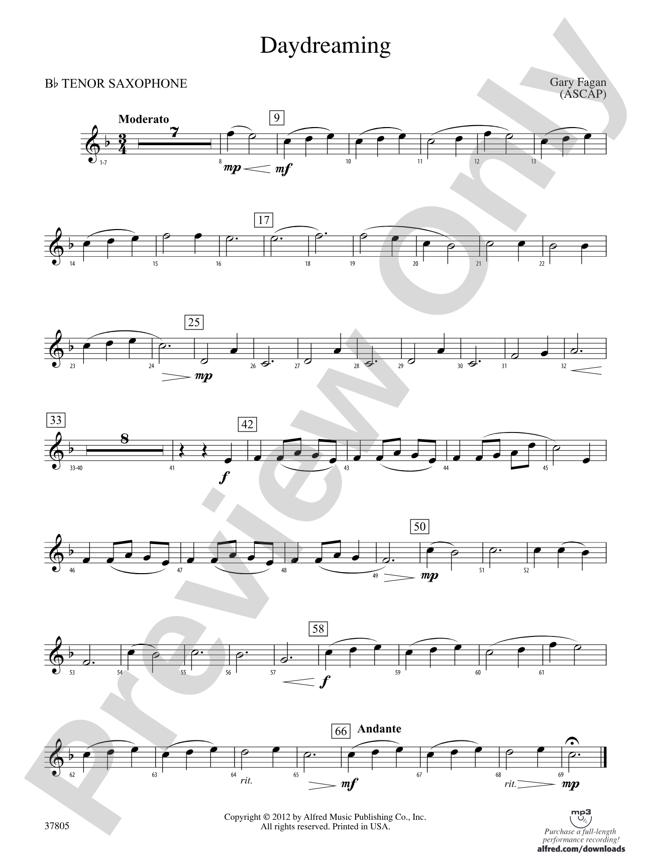 Daydreaming: B-flat Tenor Saxophone