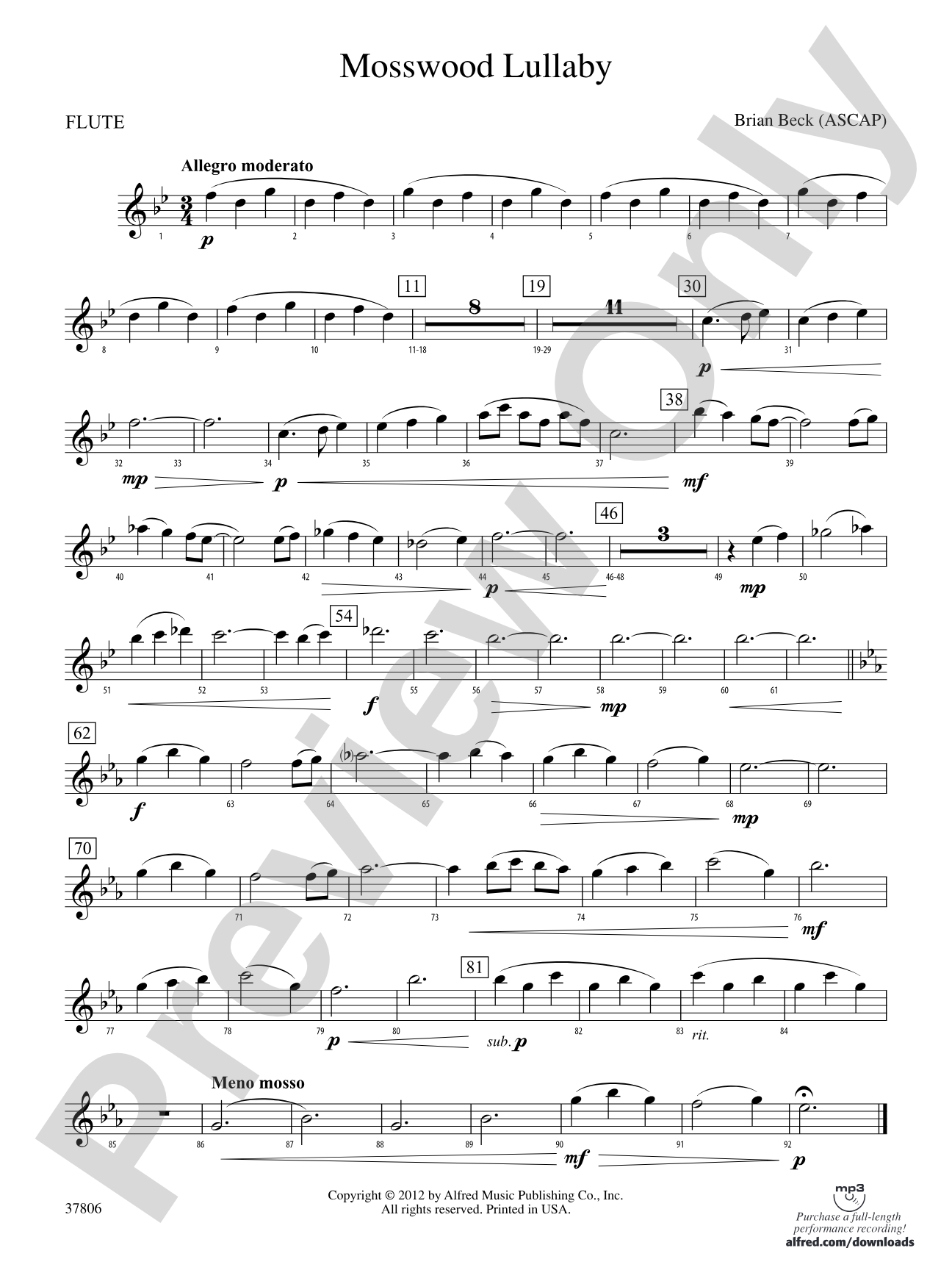 Mosswood Lullaby: Flute