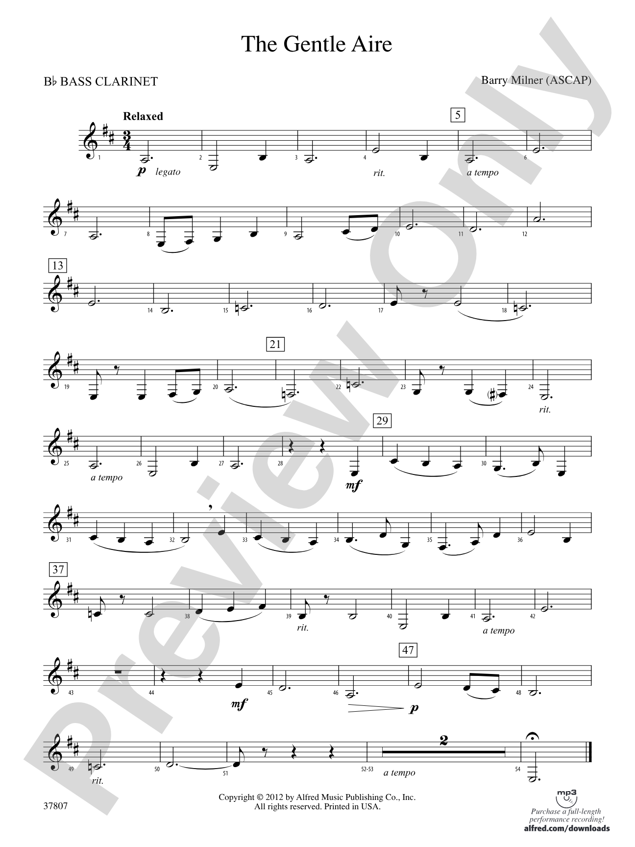 The Gentle Aire: B-flat Bass Clarinet