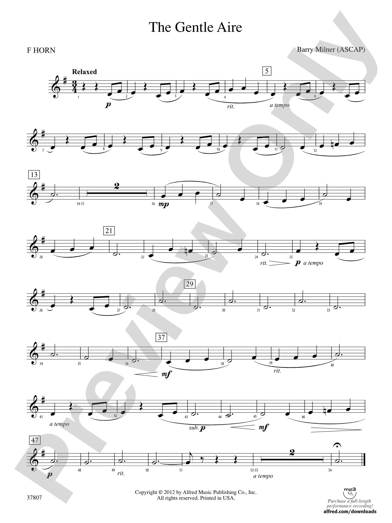 The Gentle Aire: 1st F Horn