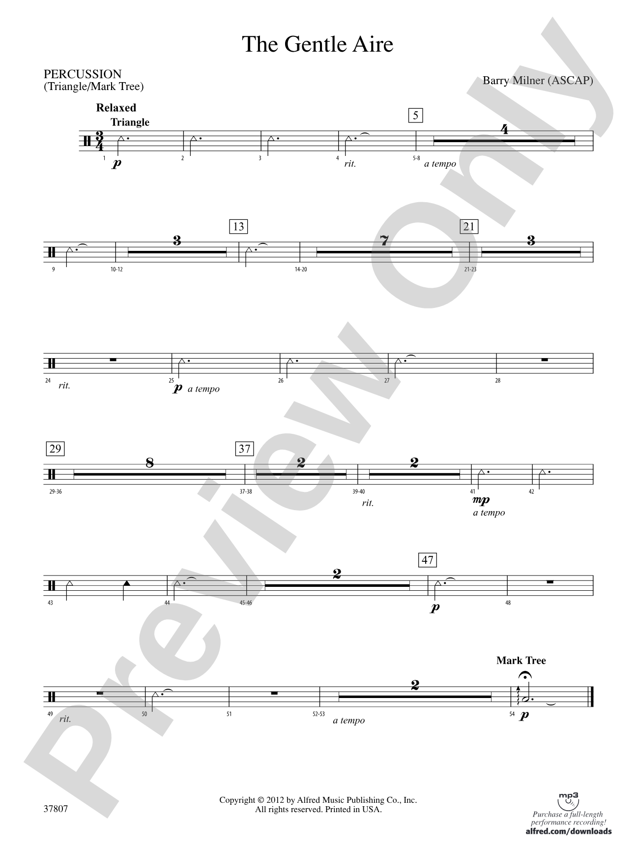 The Gentle Aire: 1st Percussion