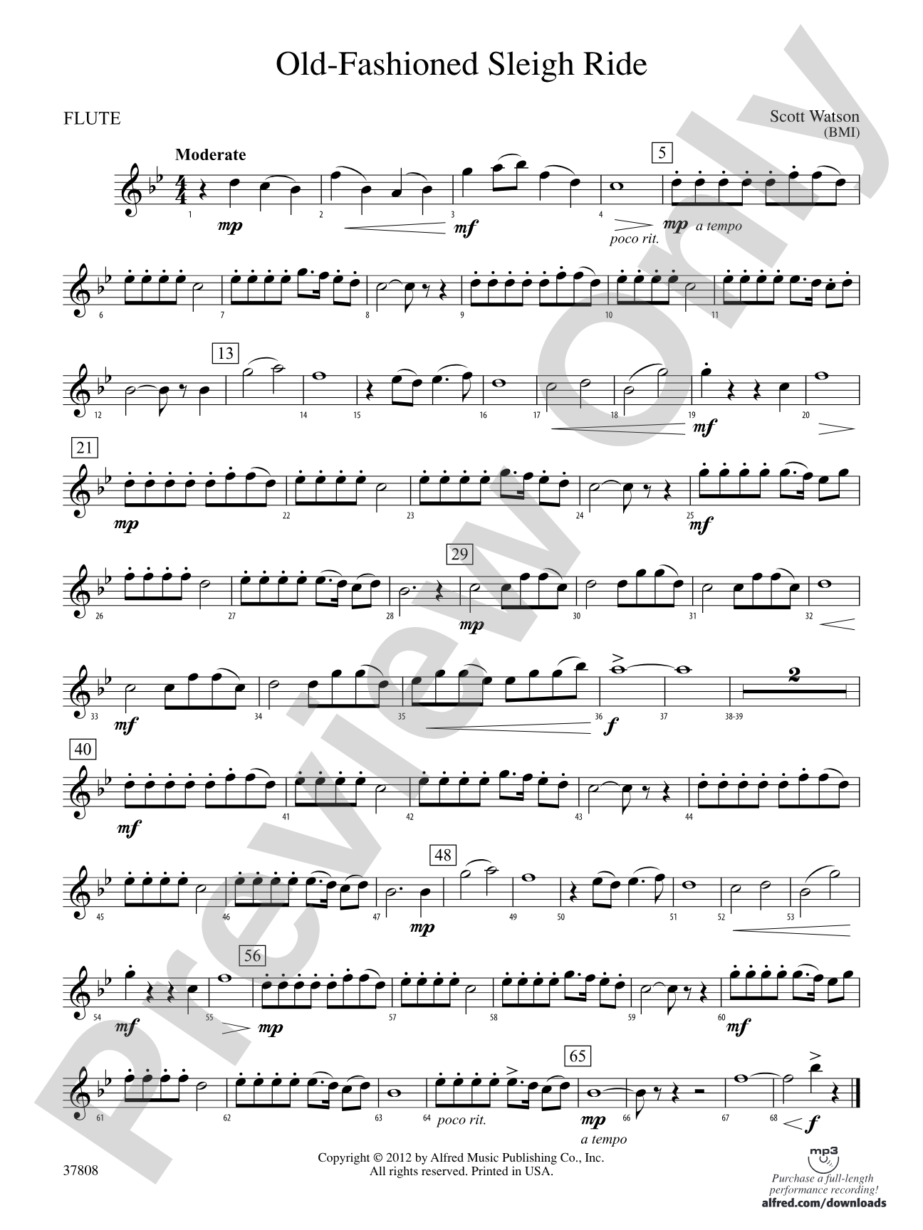 Old-Fashioned Sleigh Ride: Flute