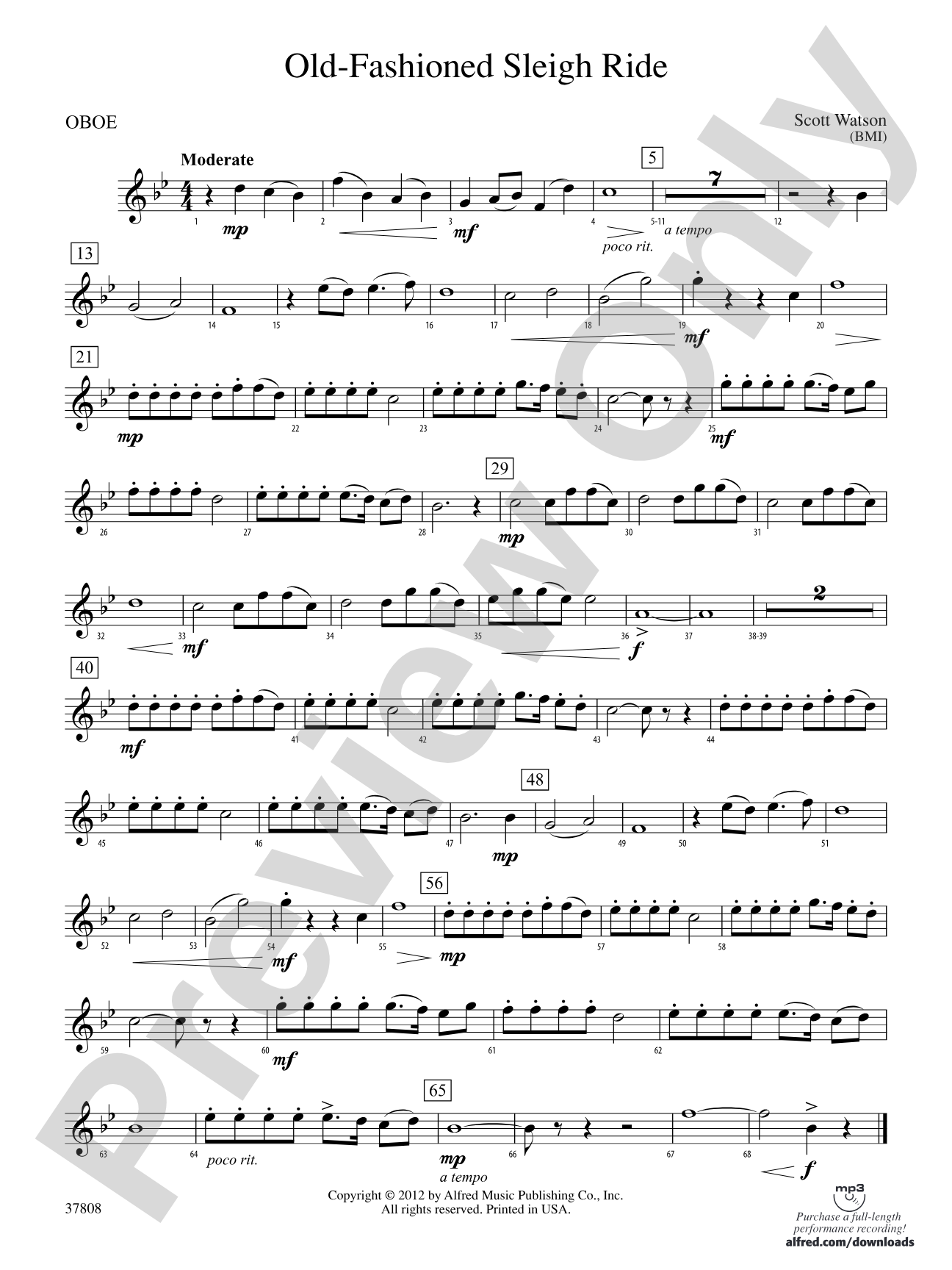 Old-Fashioned Sleigh Ride: Oboe