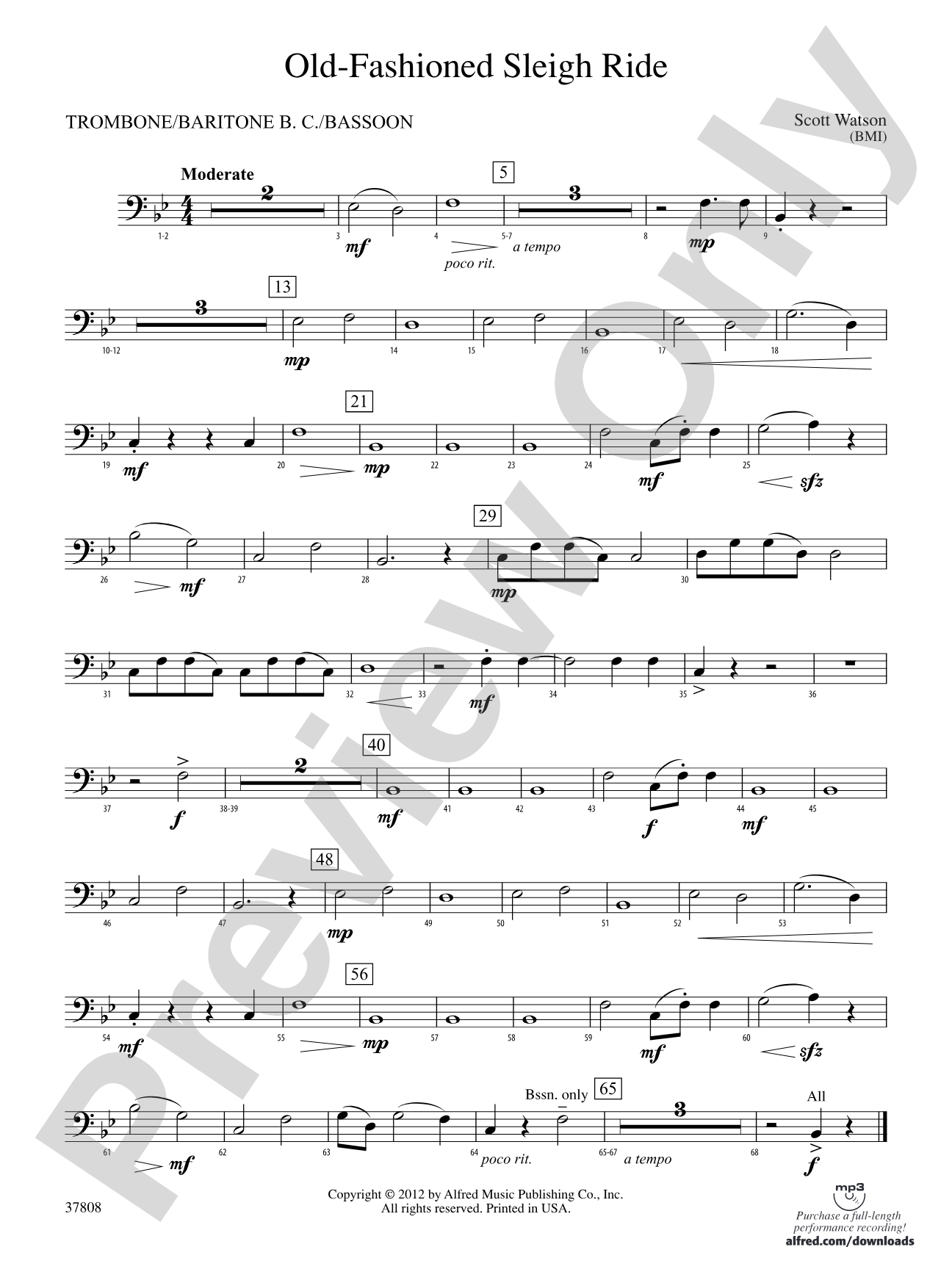 Old-Fashioned Sleigh Ride: 1st Trombone