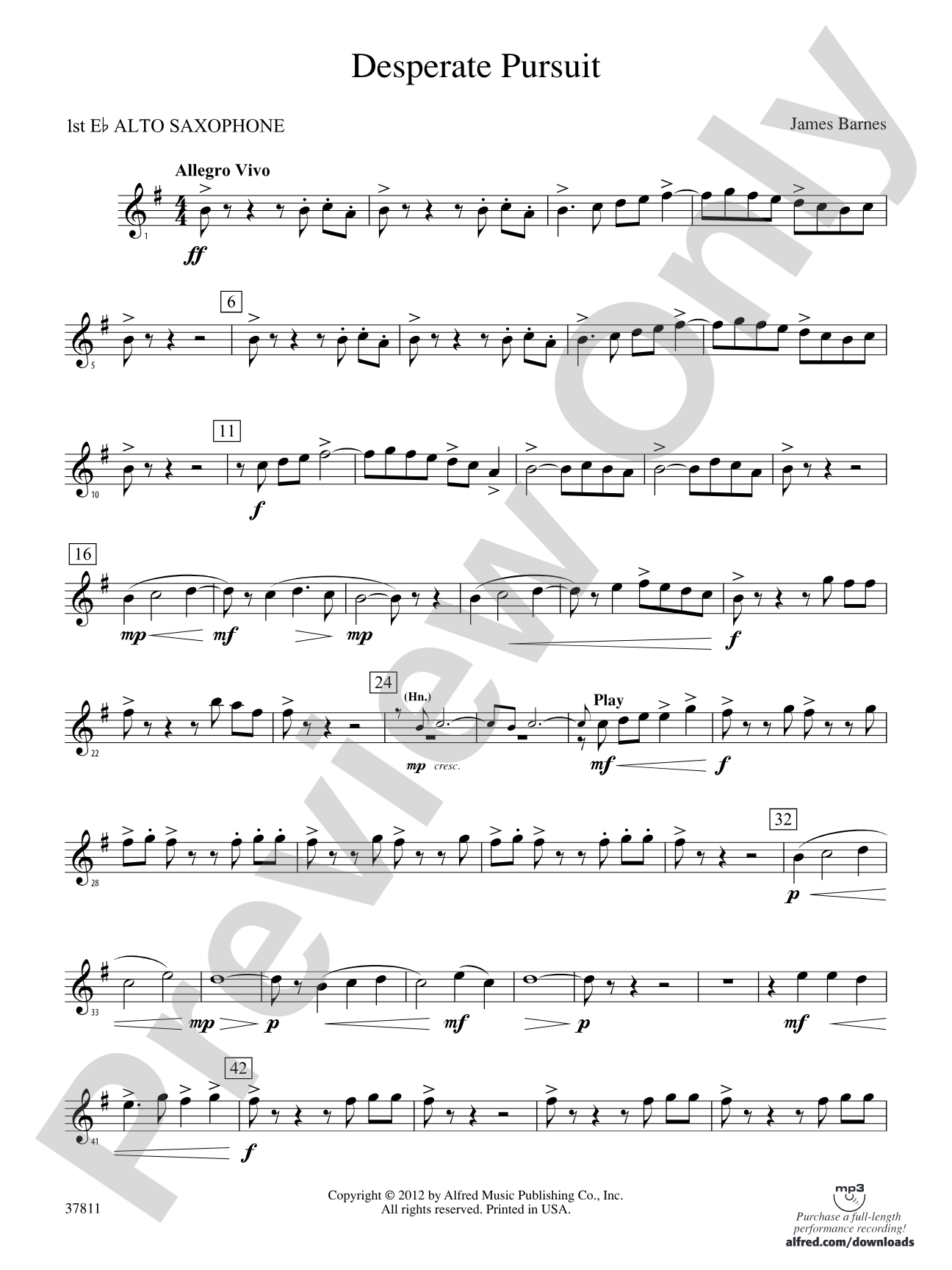 Desperate Pursuit: E-flat Alto Saxophone