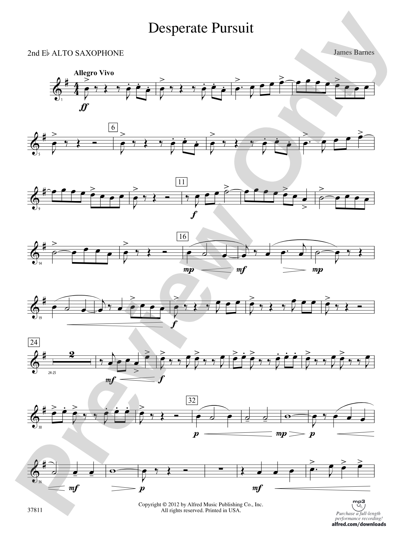 Desperate Pursuit: 2nd E-flat Alto Saxophone