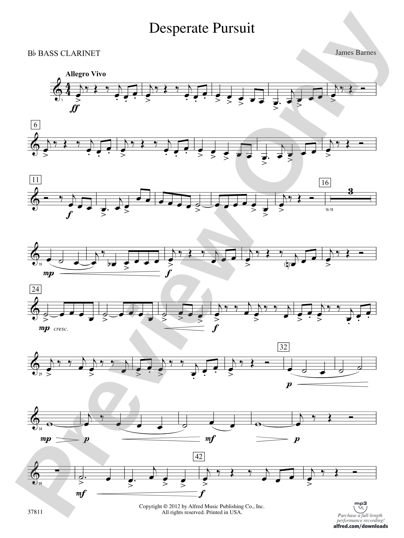 Desperate Pursuit: B-flat Bass Clarinet