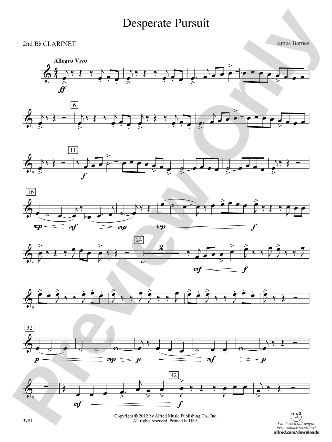 Desperate Pursuit: 2nd B-flat Clarinet
