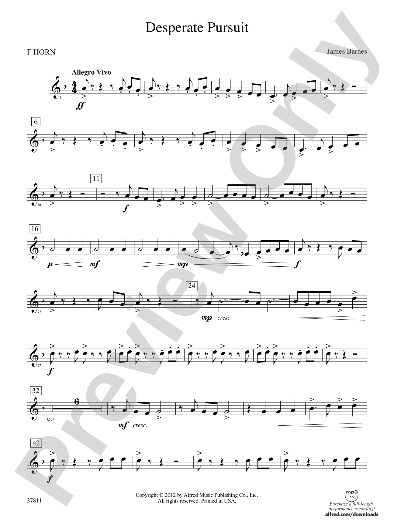 Desperate Pursuit: 1st F Horn