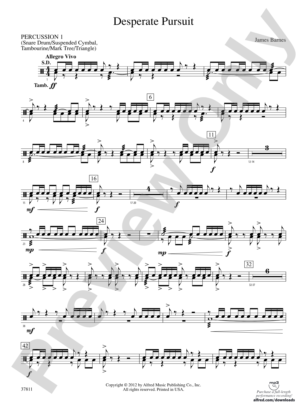 Desperate Pursuit: 1st Percussion
