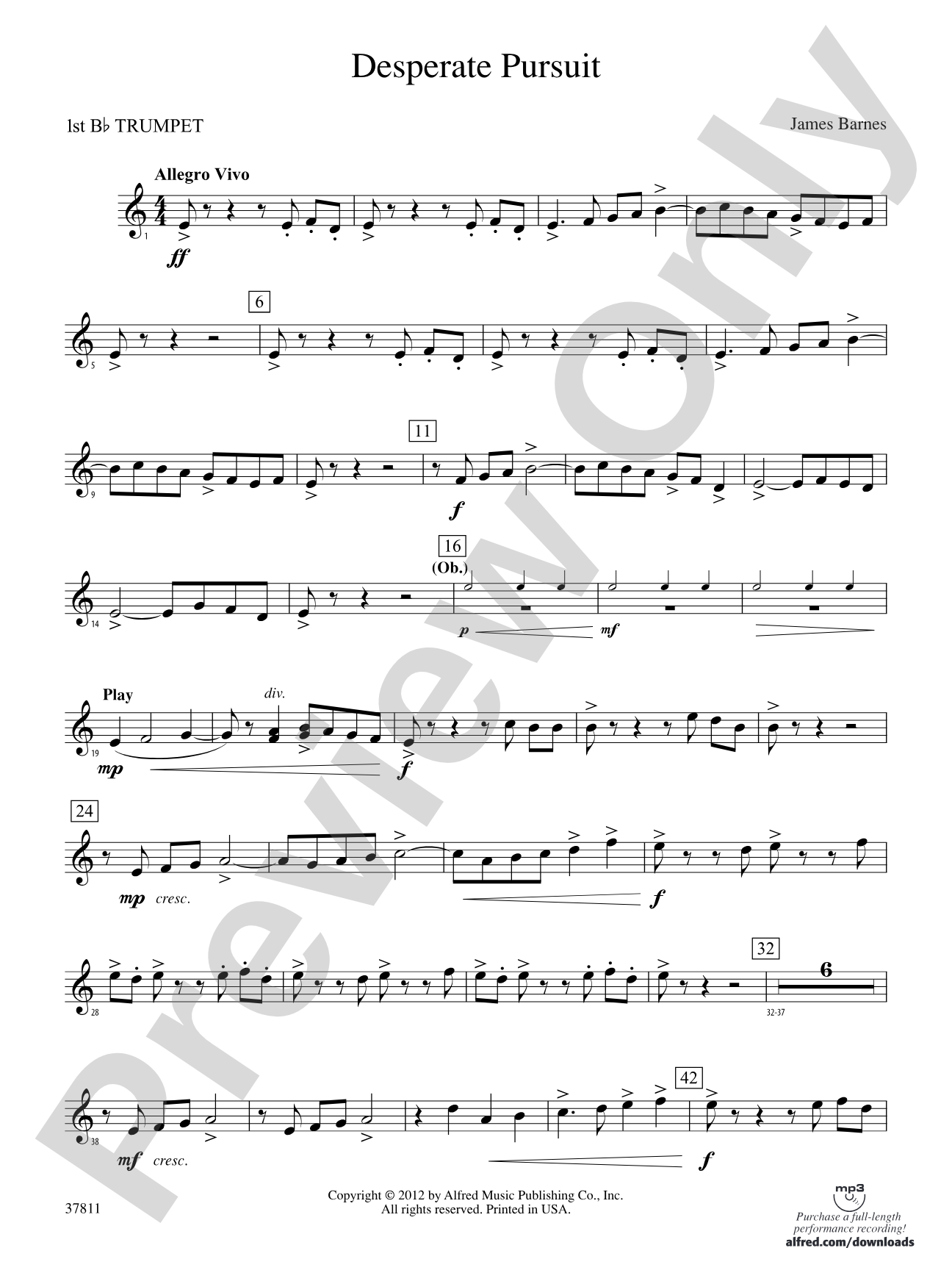 Desperate Pursuit: 1st B-flat Trumpet