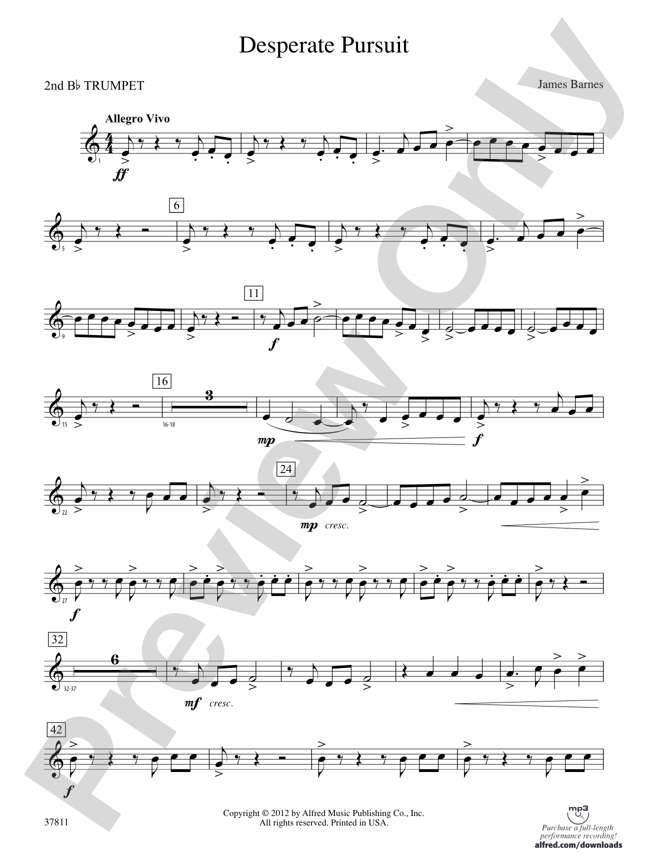 Desperate Pursuit: 2nd B-flat Trumpet