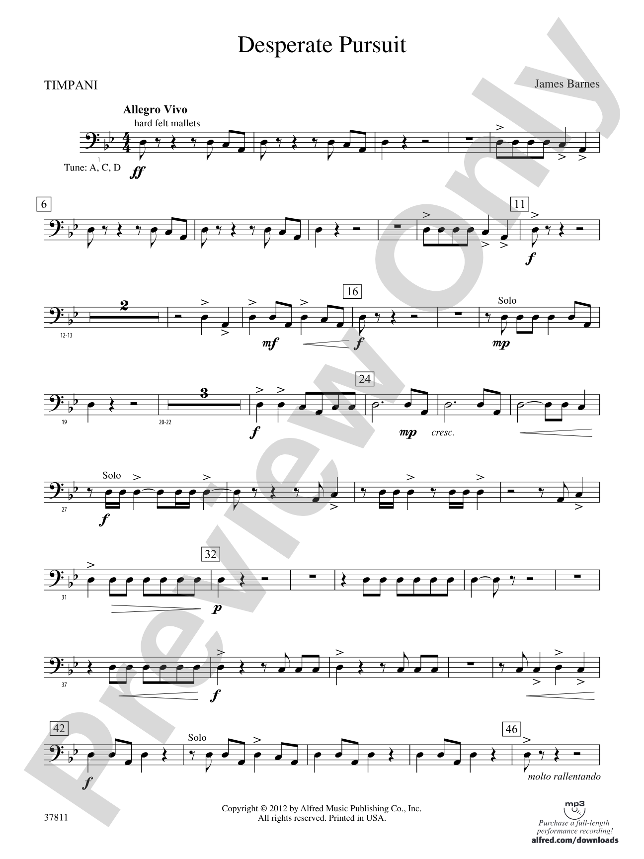 Desperate Pursuit: Timpani