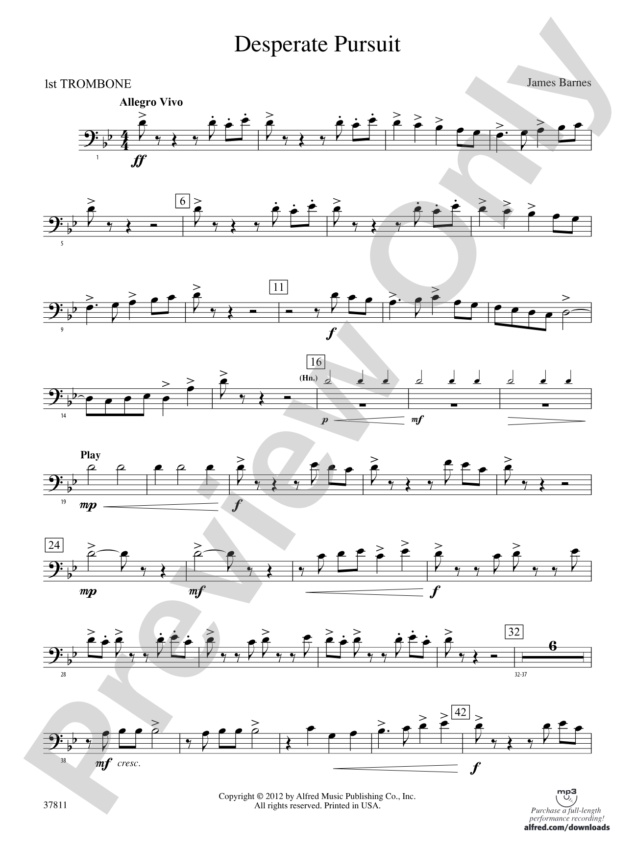 Desperate Pursuit: 1st Trombone