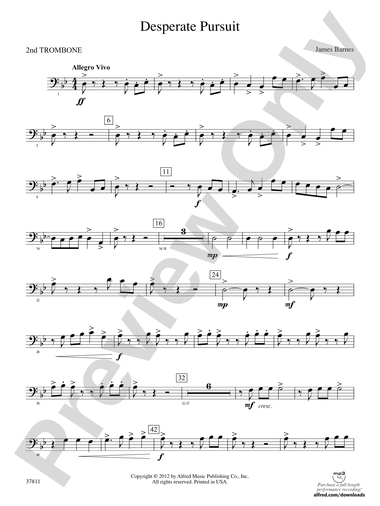 Desperate Pursuit: 2nd Trombone