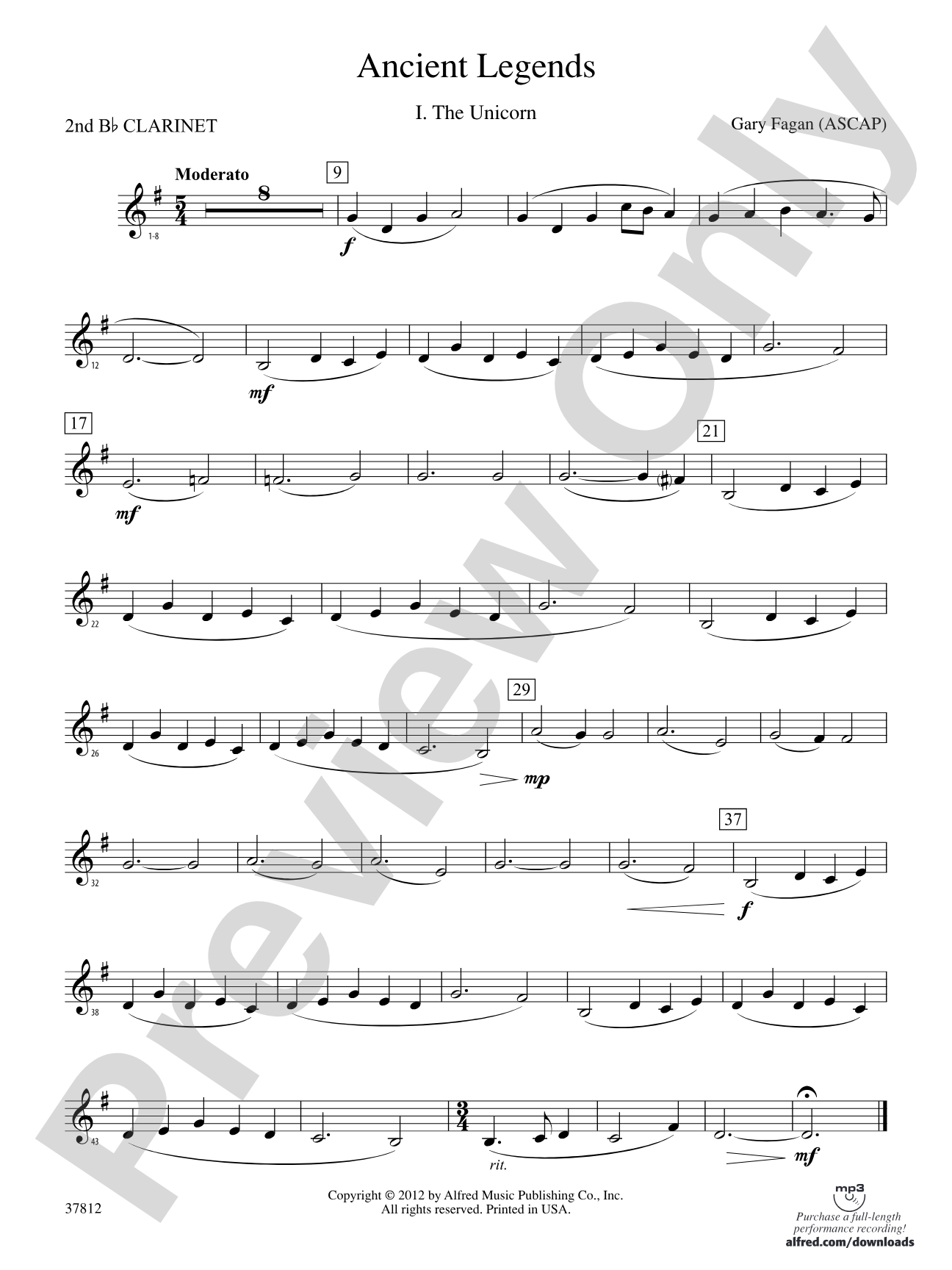 Ancient Legends: 2nd B-flat Clarinet