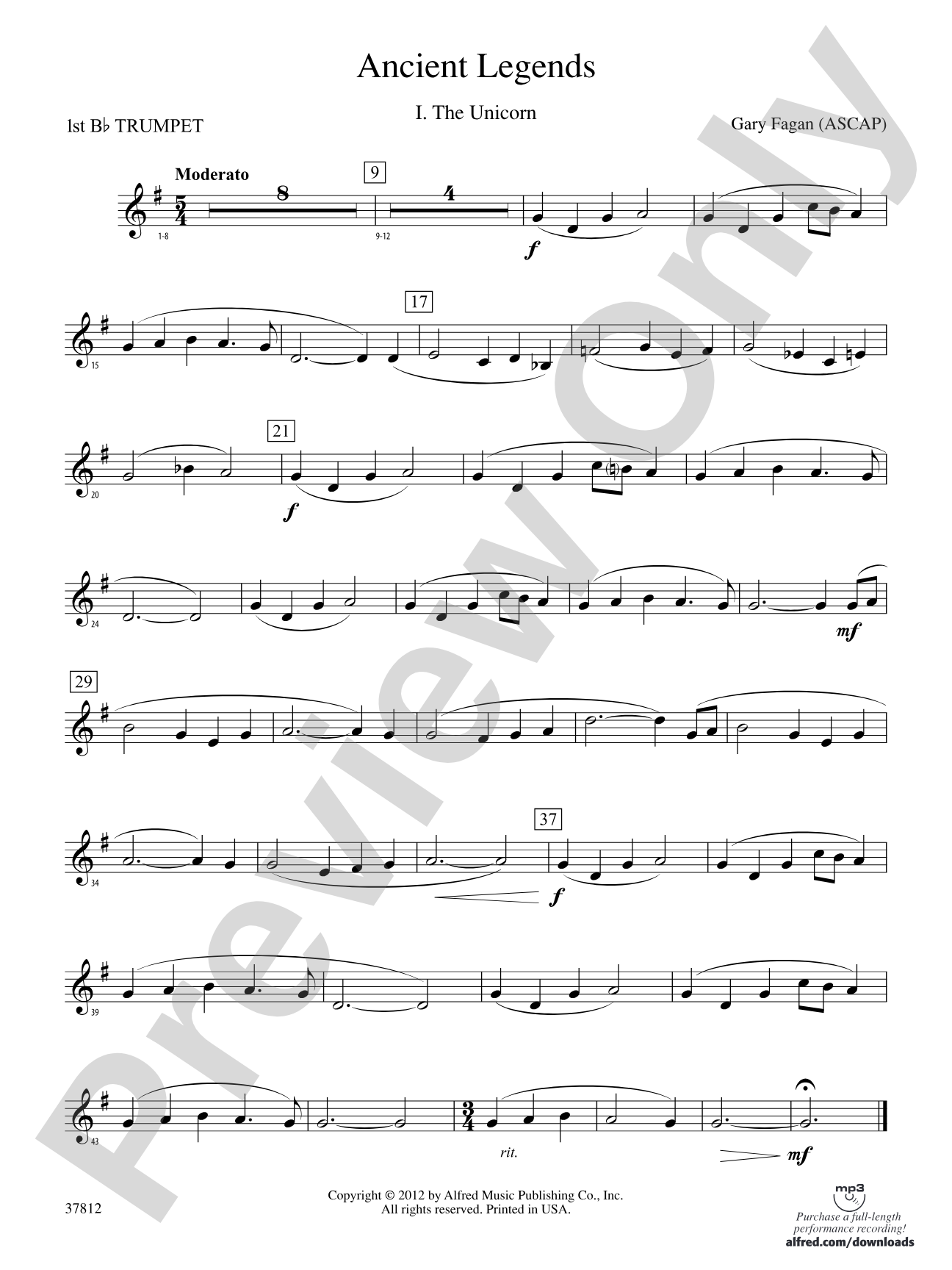 Ancient Legends: 1st B-flat Trumpet