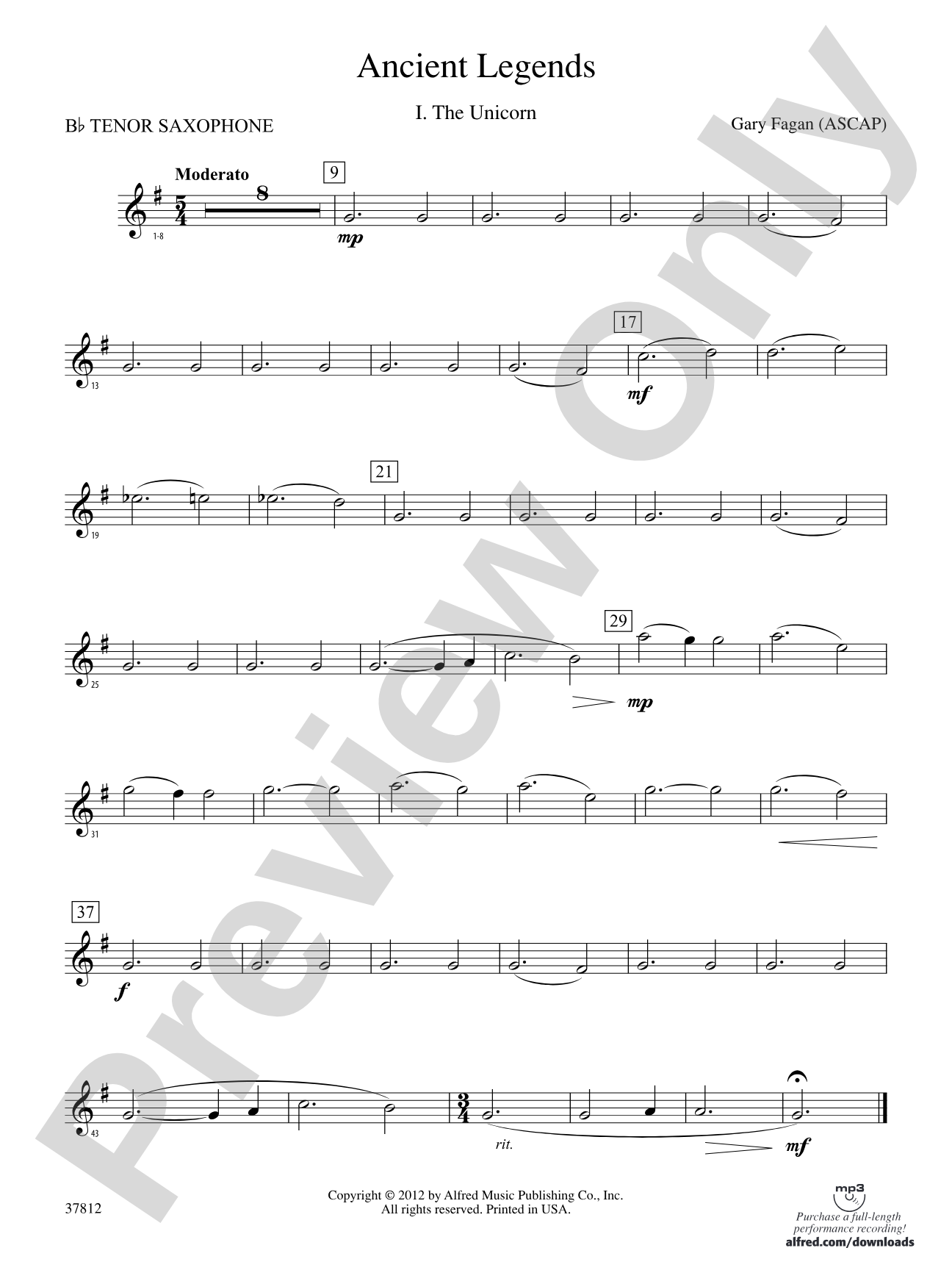 Ancient Legends: B-flat Tenor Saxophone