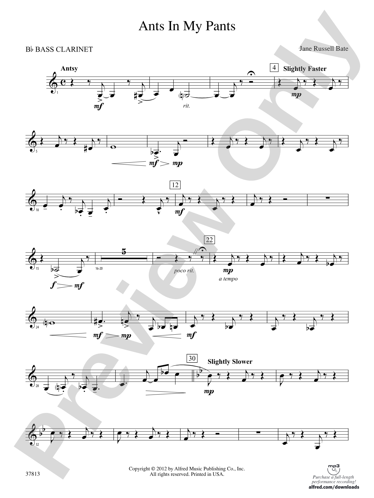 Ants in My Pants: B-flat Bass Clarinet