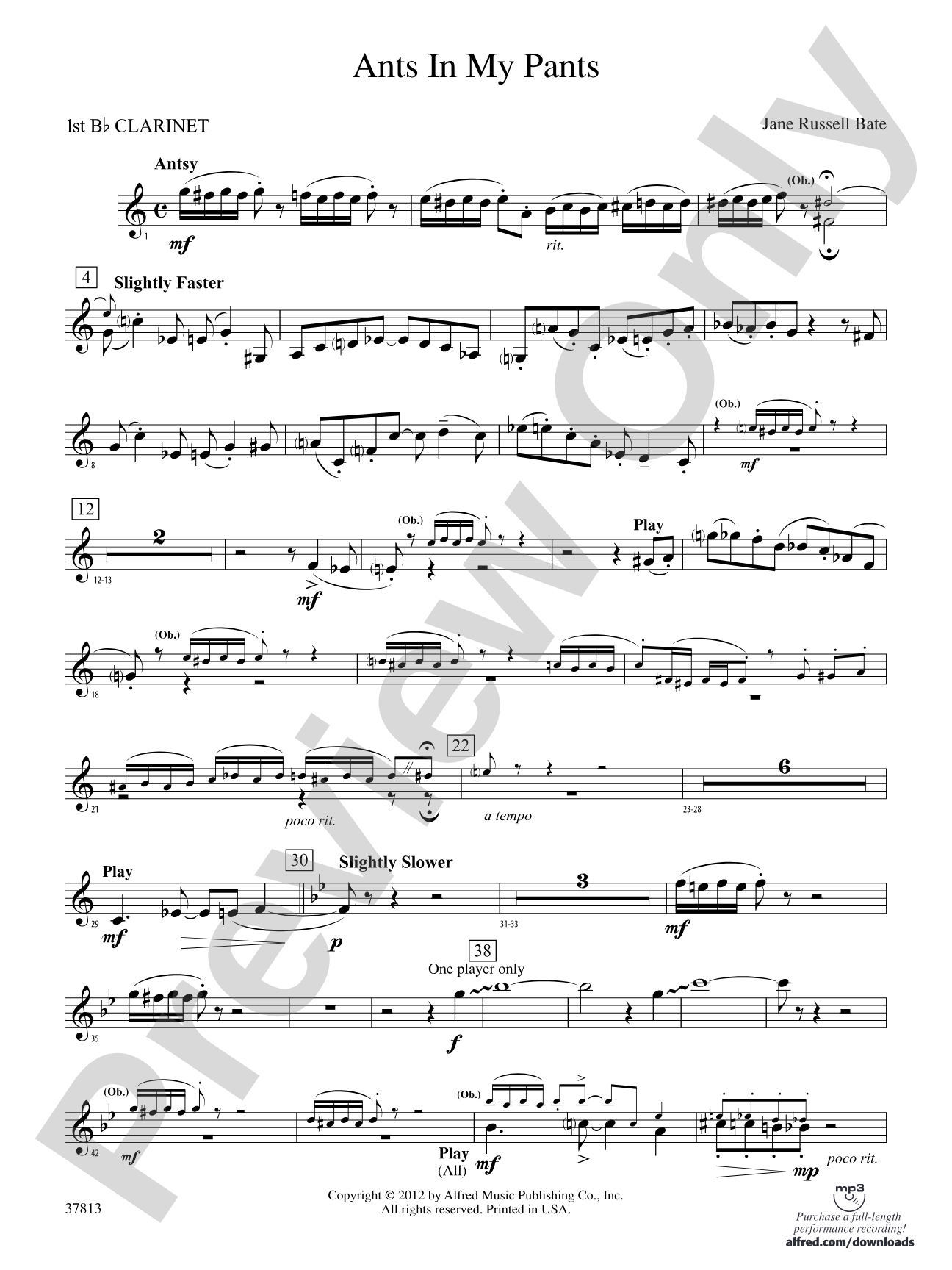 Ants in My Pants: 1st B-flat Clarinet