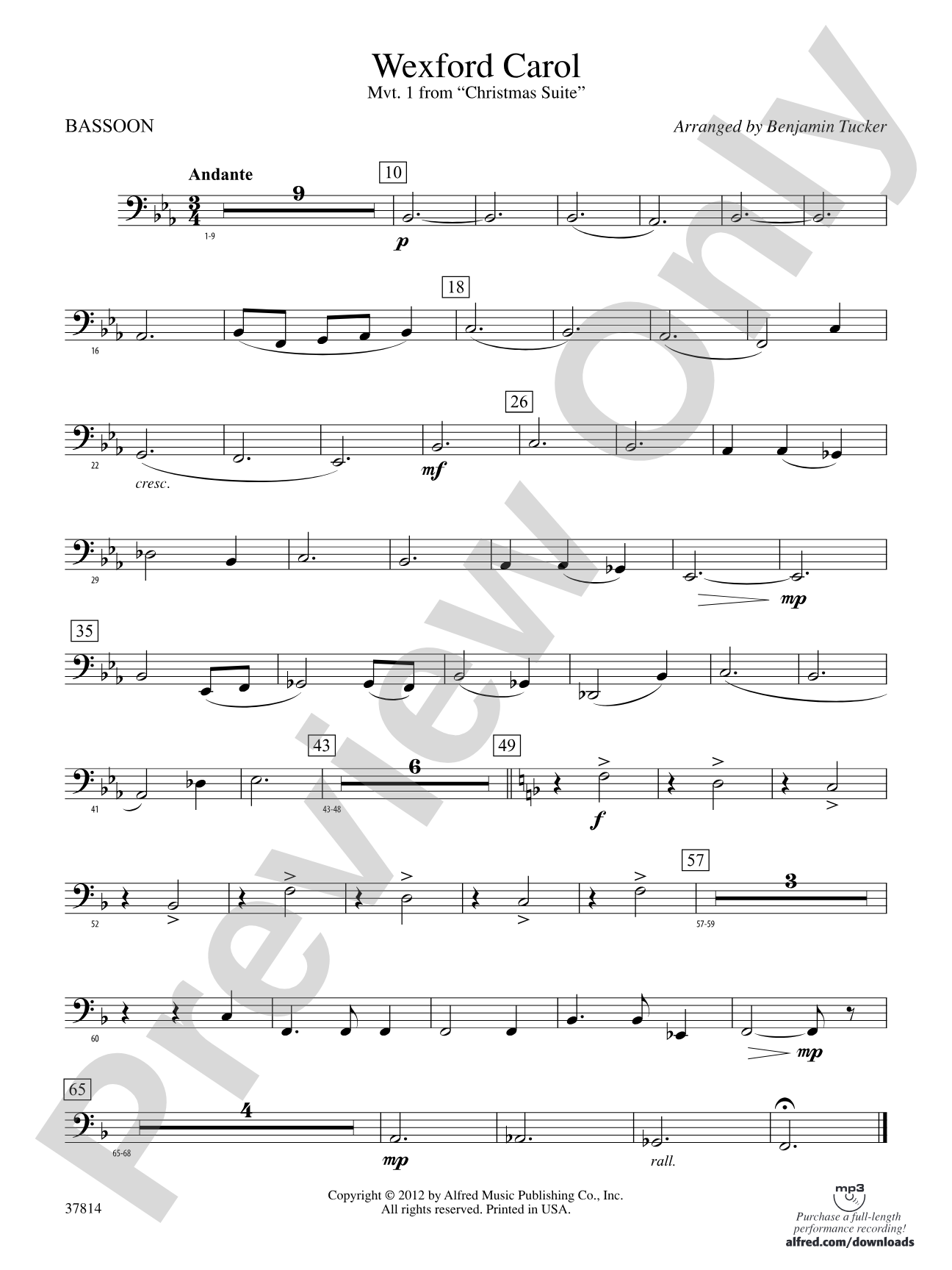 Wexford Carol: Bassoon