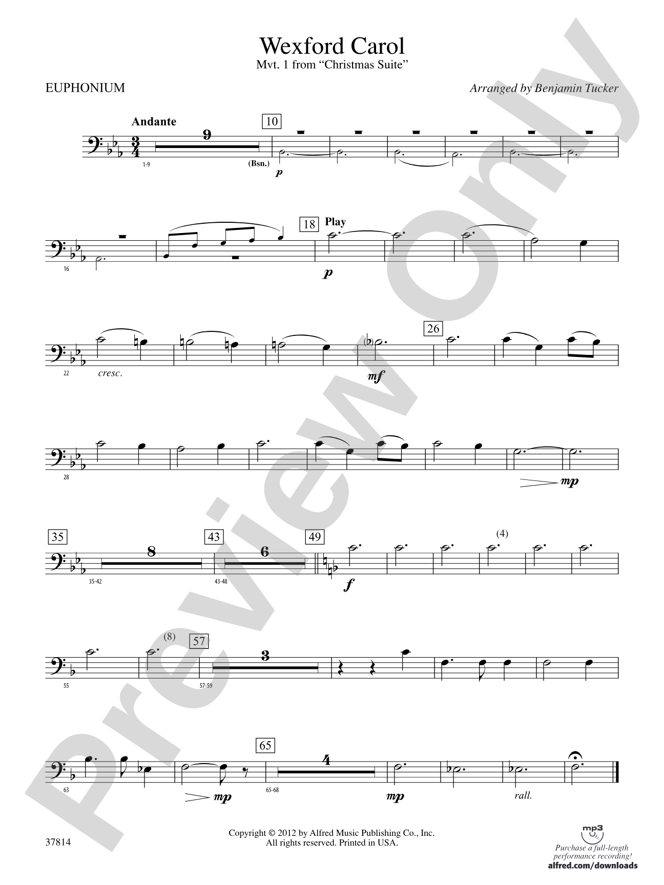 Wexford Carol: Baritone B.C.