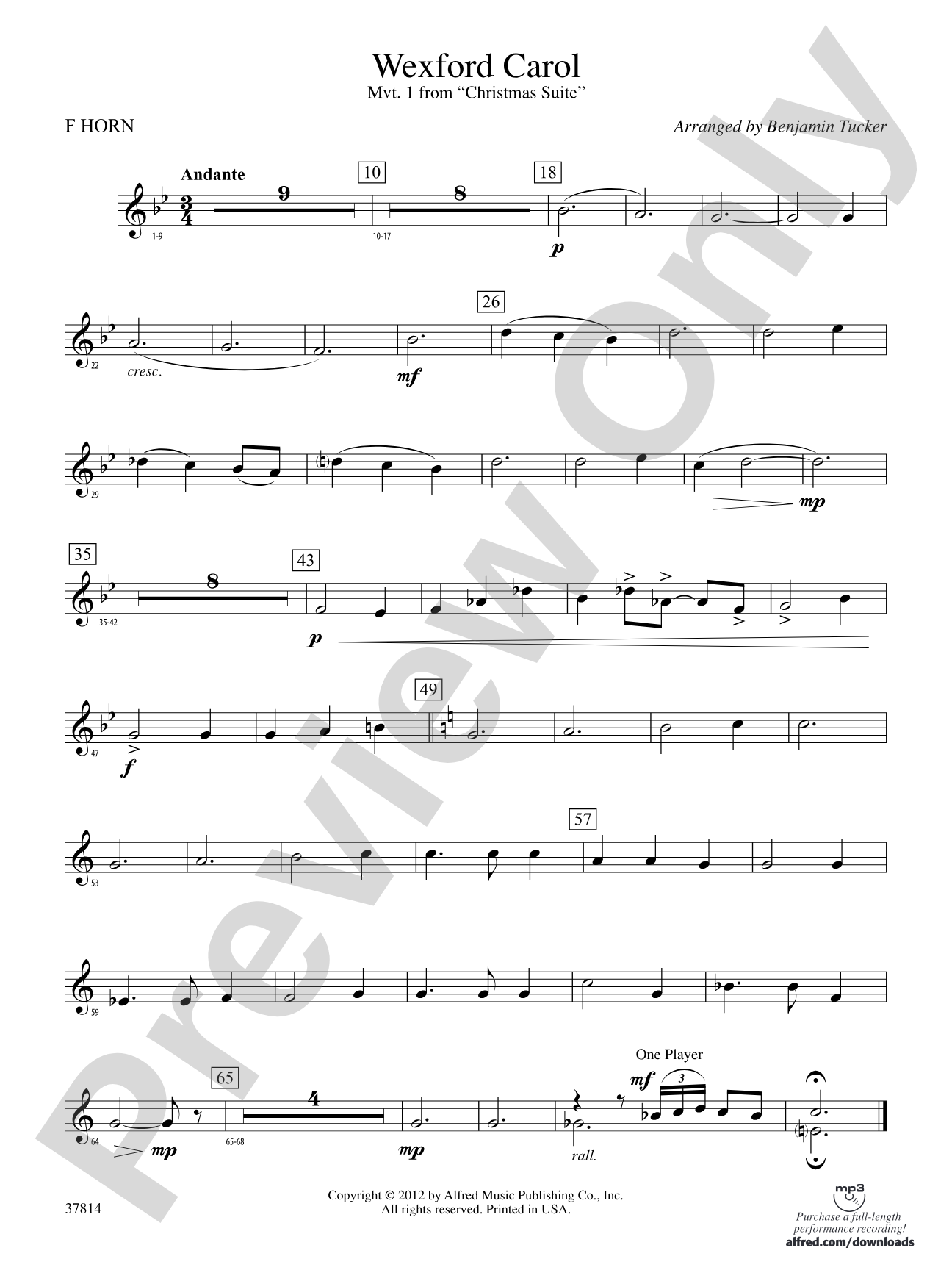 Wexford Carol: 1st F Horn