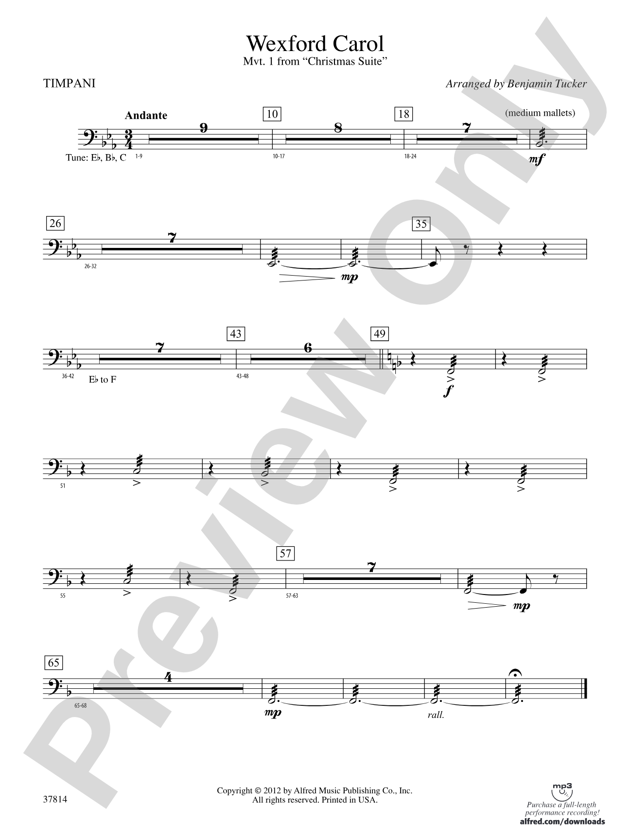 Wexford Carol: Timpani