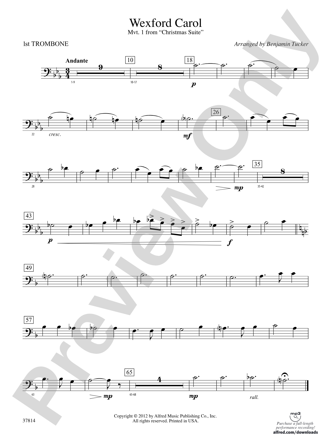 Wexford Carol: 1st Trombone