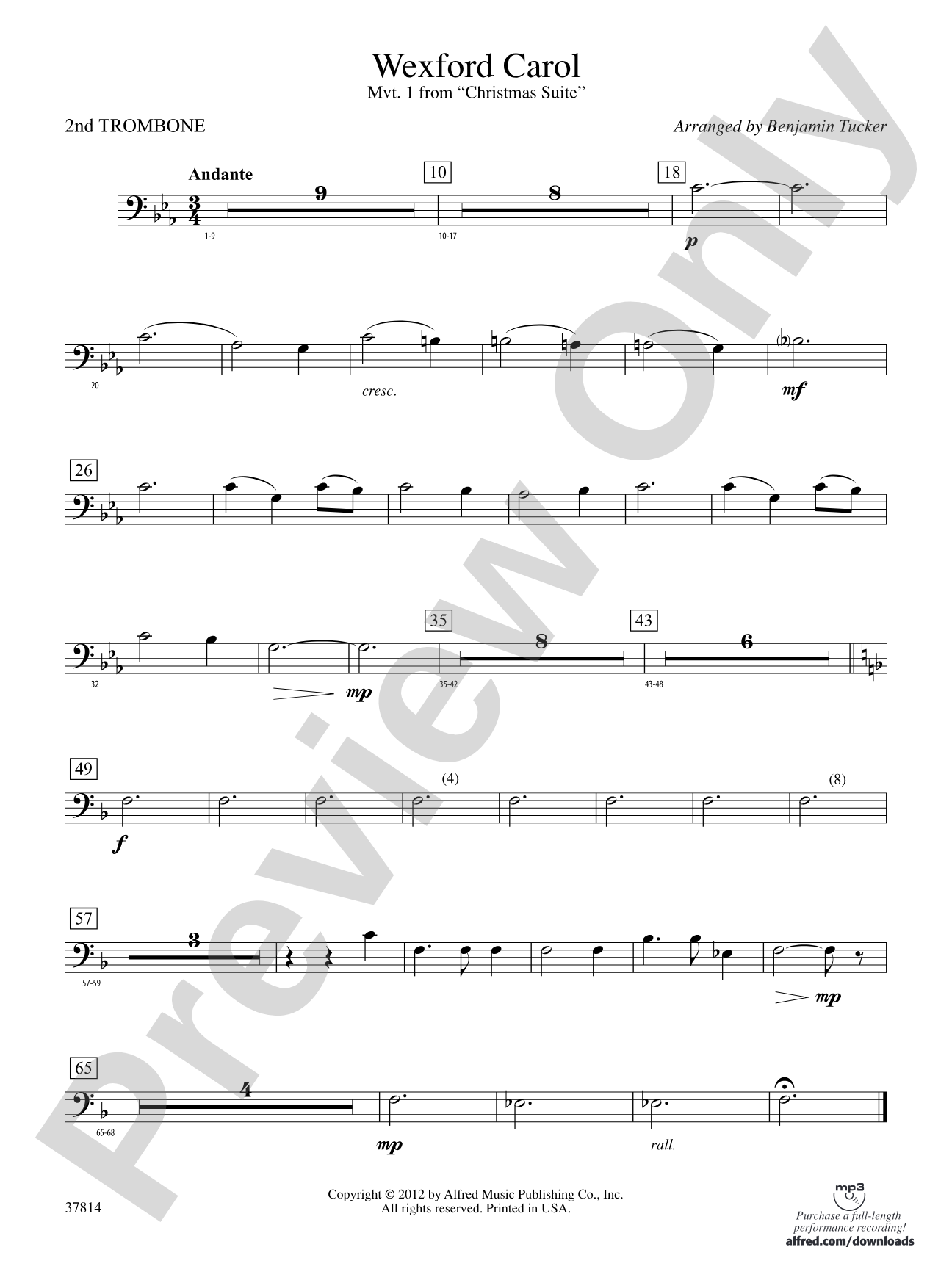 Wexford Carol: 2nd Trombone