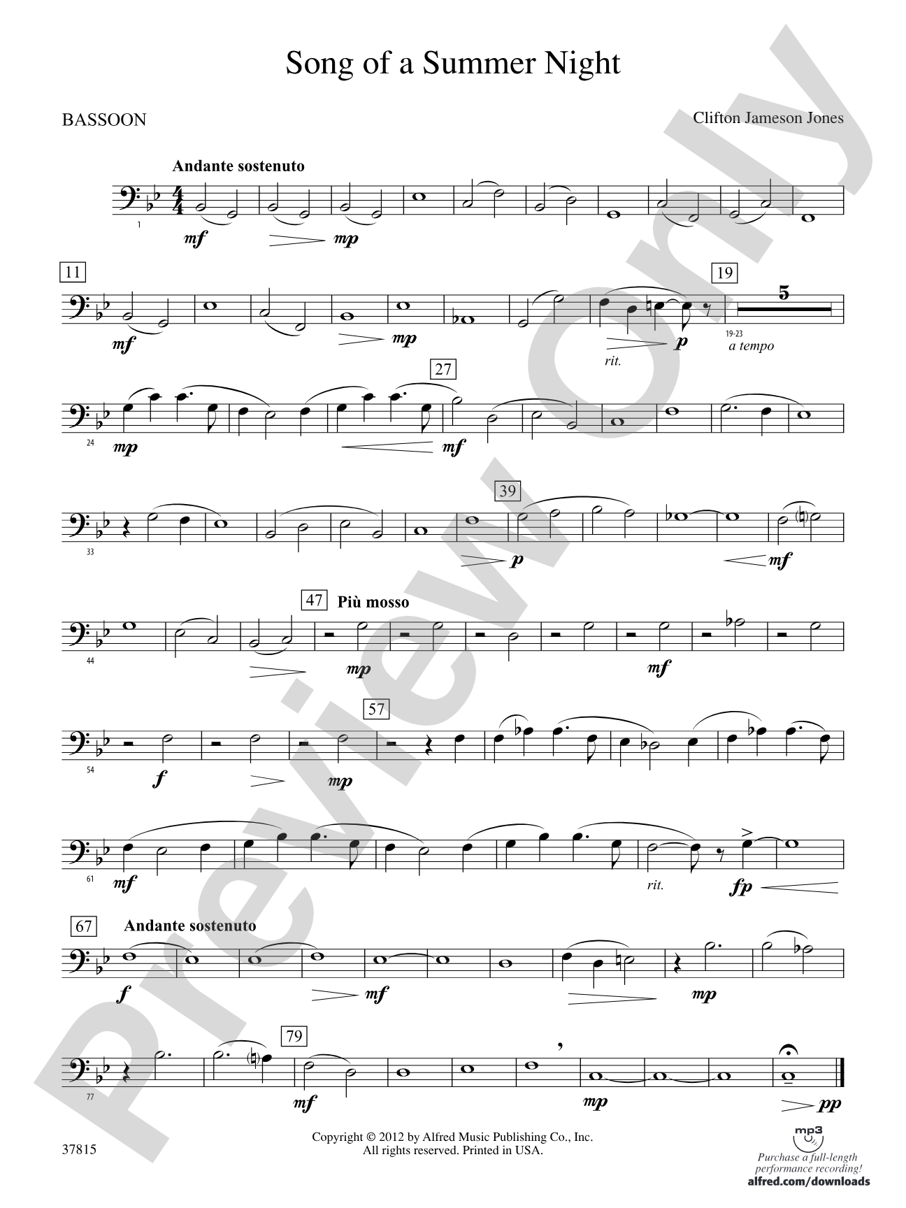 Song of a Summer Night: Bassoon