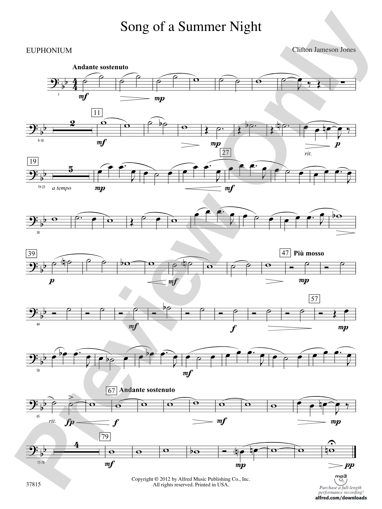 Song of a Summer Night: Baritone B.C.
