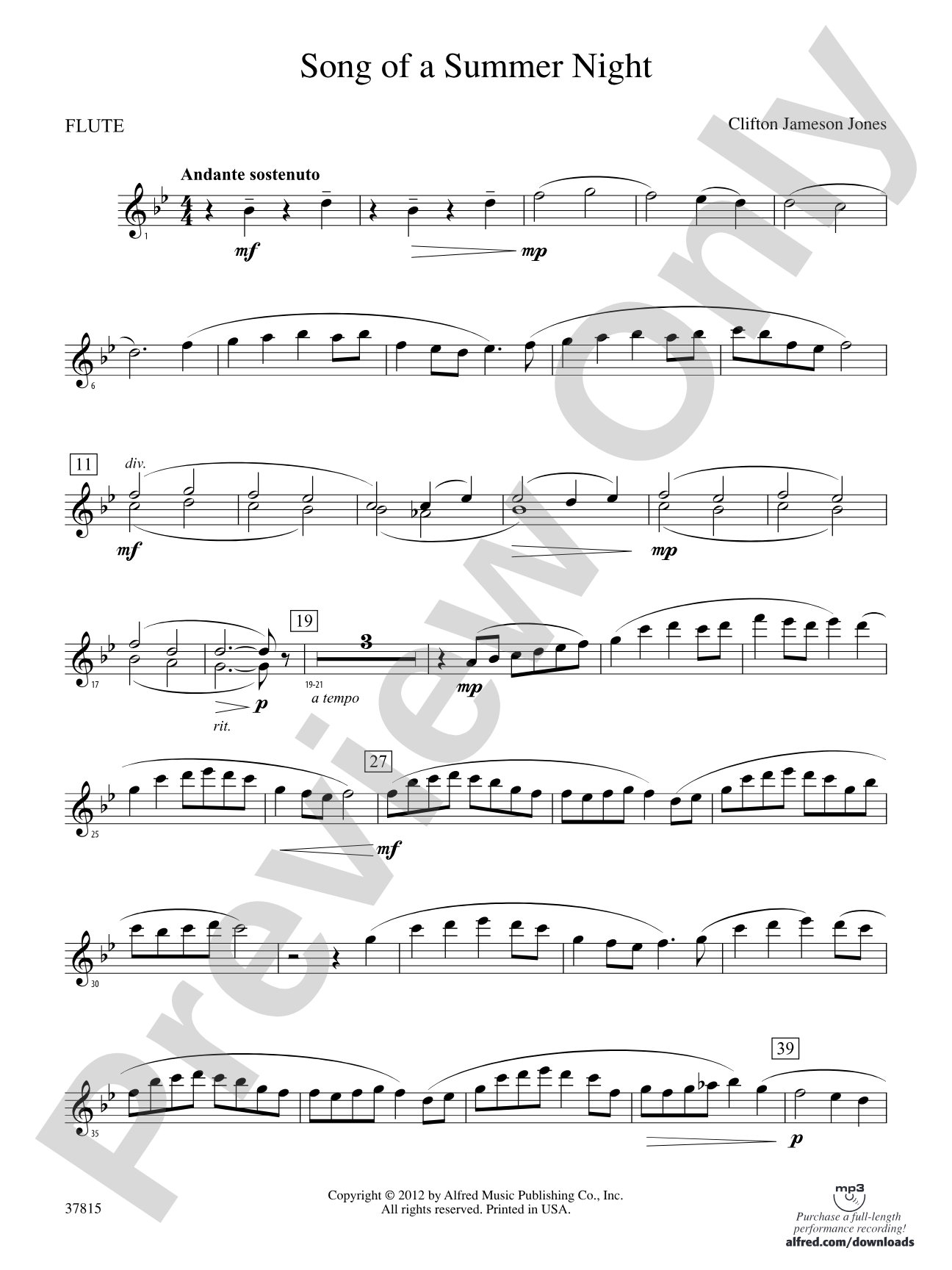 Song of a Summer Night: Flute