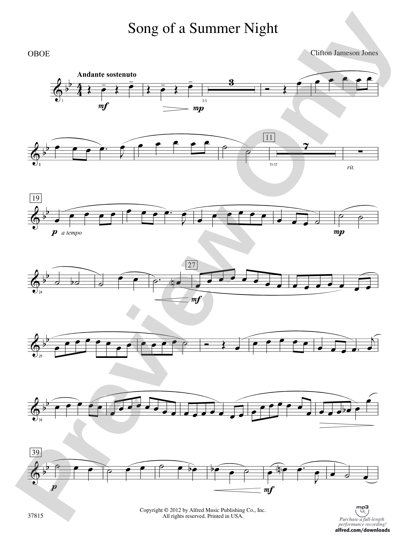 Song of a Summer Night: Oboe