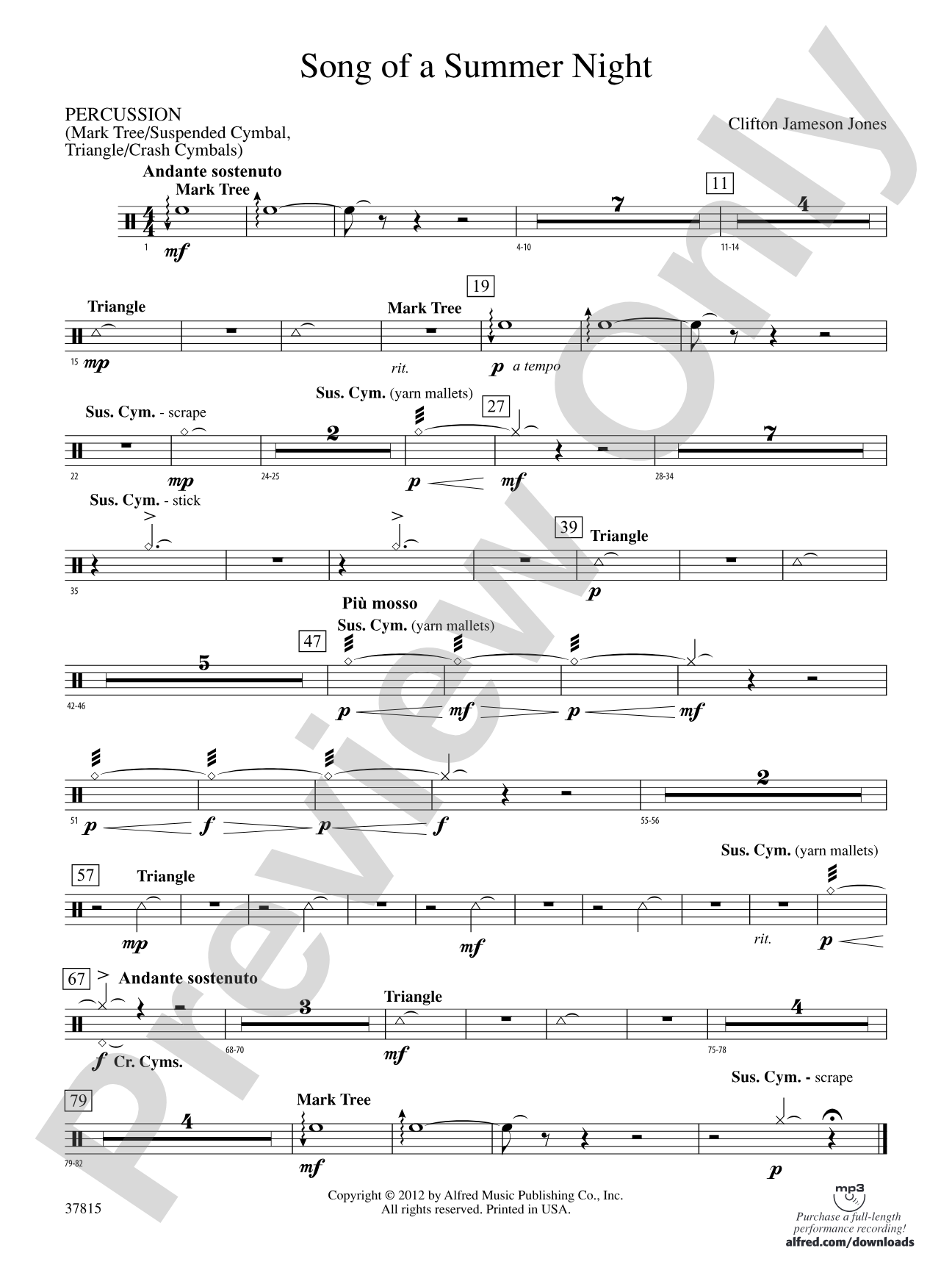 Song of a Summer Night: 1st Percussion
