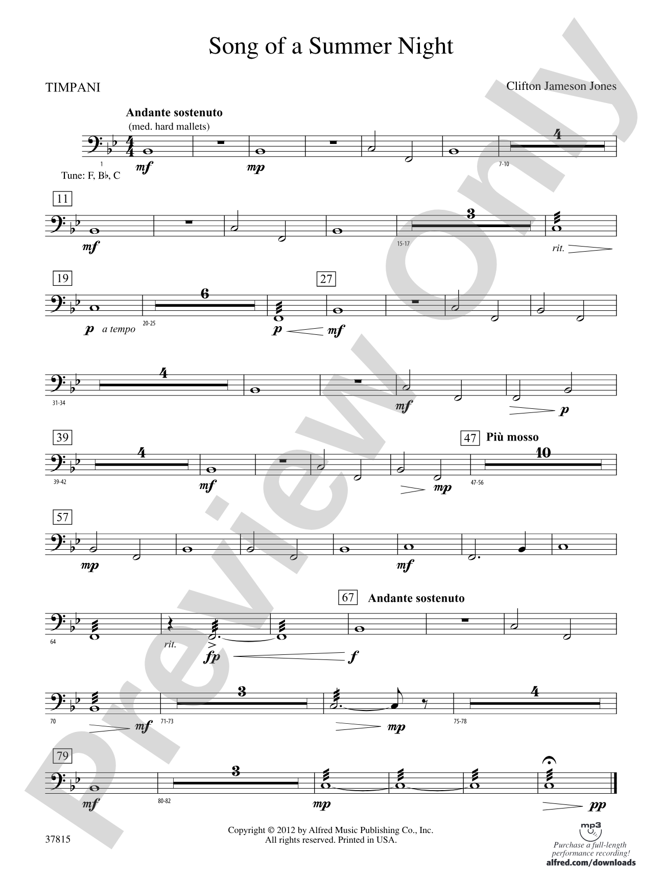 Song of a Summer Night: Timpani