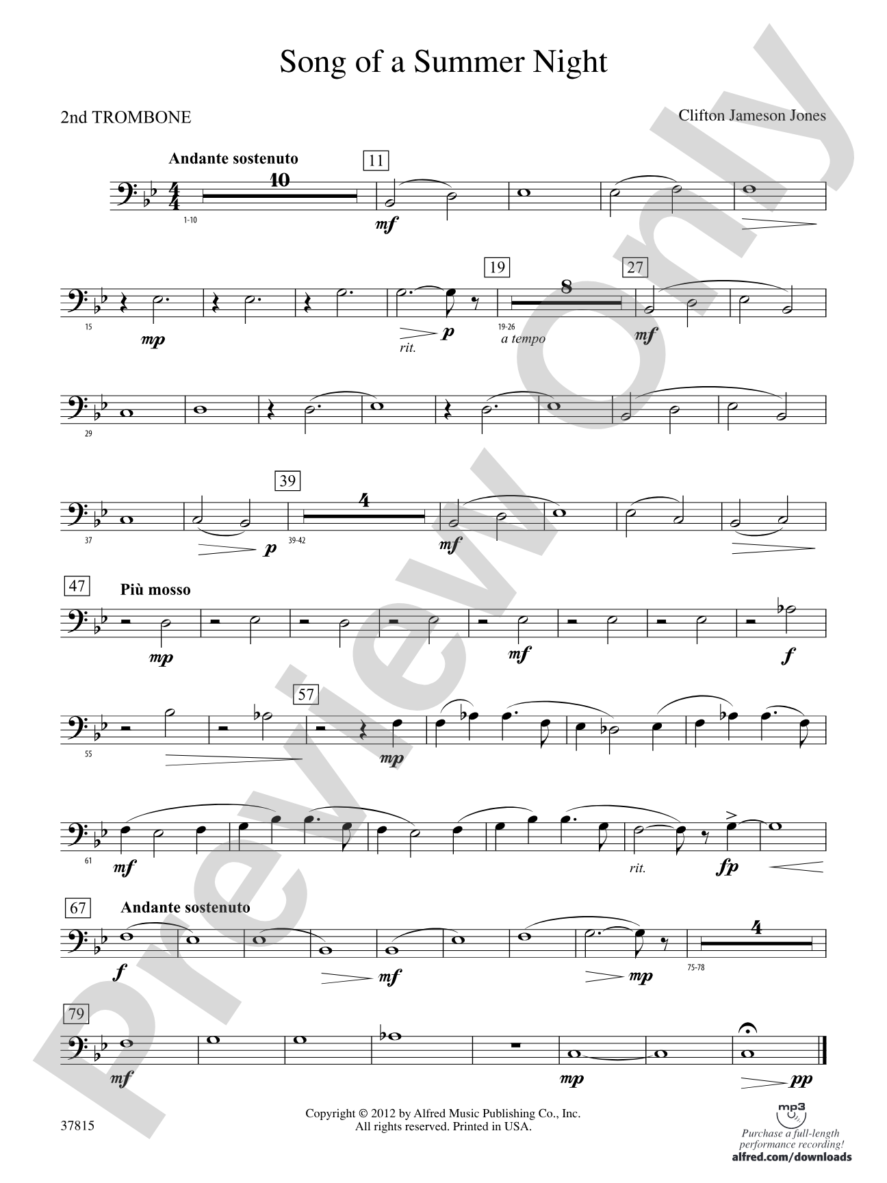 Song of a Summer Night: 2nd Trombone
