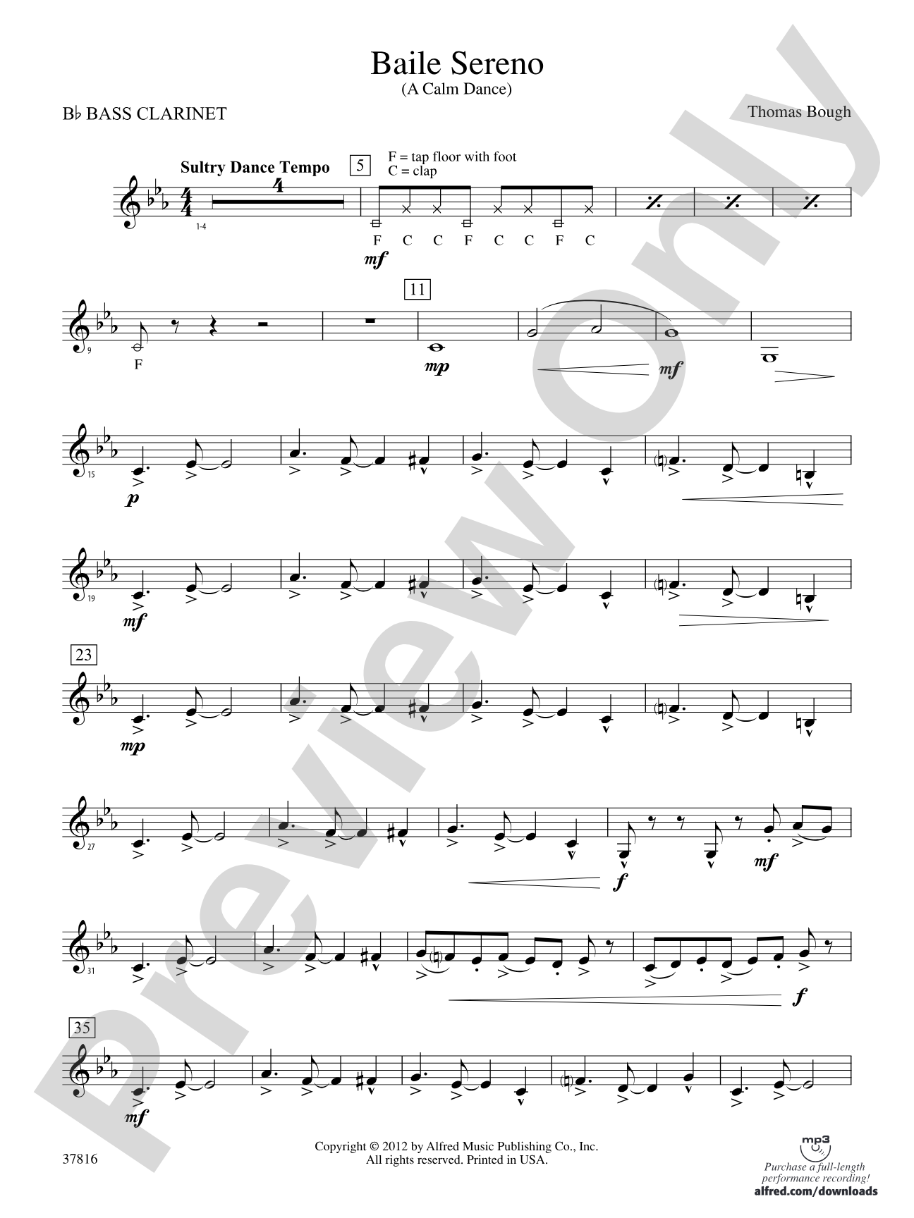 Baile Sereno: B-flat Bass Clarinet